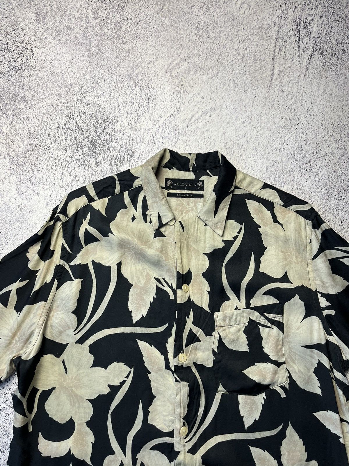Allsaints Vintage Allsaints Viscose Y2K Hawaii Shirt Size US S / EU 44-46 / 1 - 8 Thumbnail