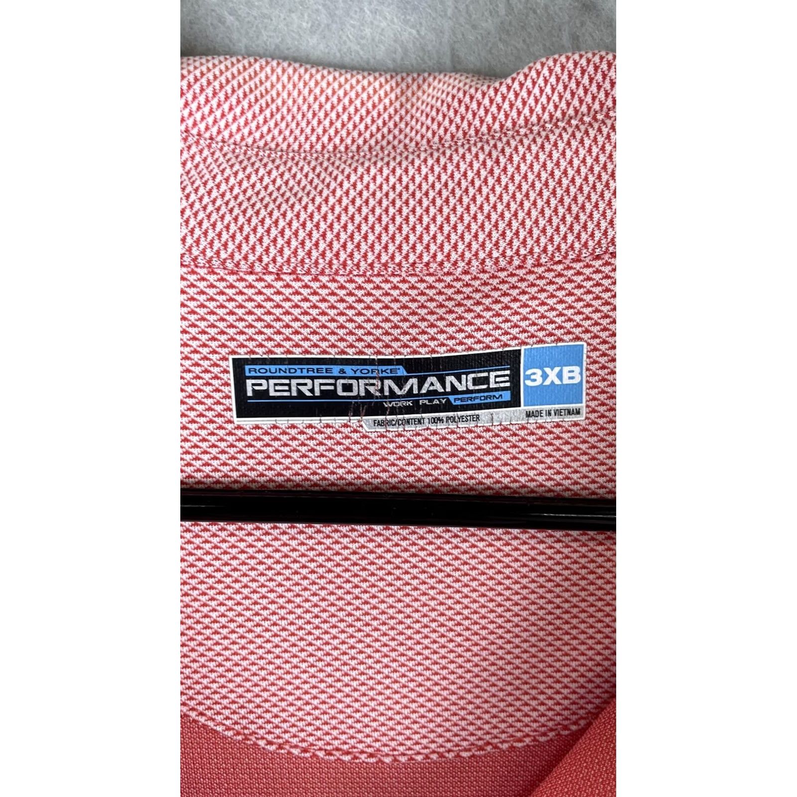 Roundtree & Yorke VINTAGE? No. Roundtree & Yorke Performance Polo Shirt Mens Big 3X 3XB Pink Houndstooth Golf Size US XXL / EU 58 / 5 - 2 Thumbnail