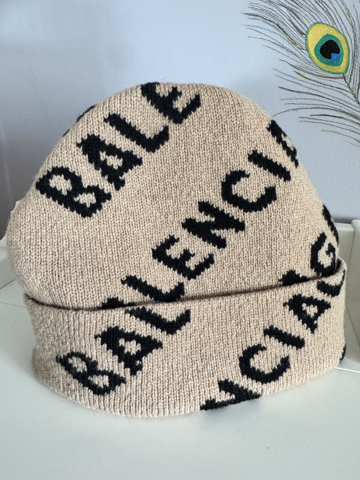 Balenciaga Balenciaga All Over Logo Knit Beanie FW22 Made in Italy Size ONE SIZE - 3 Thumbnail