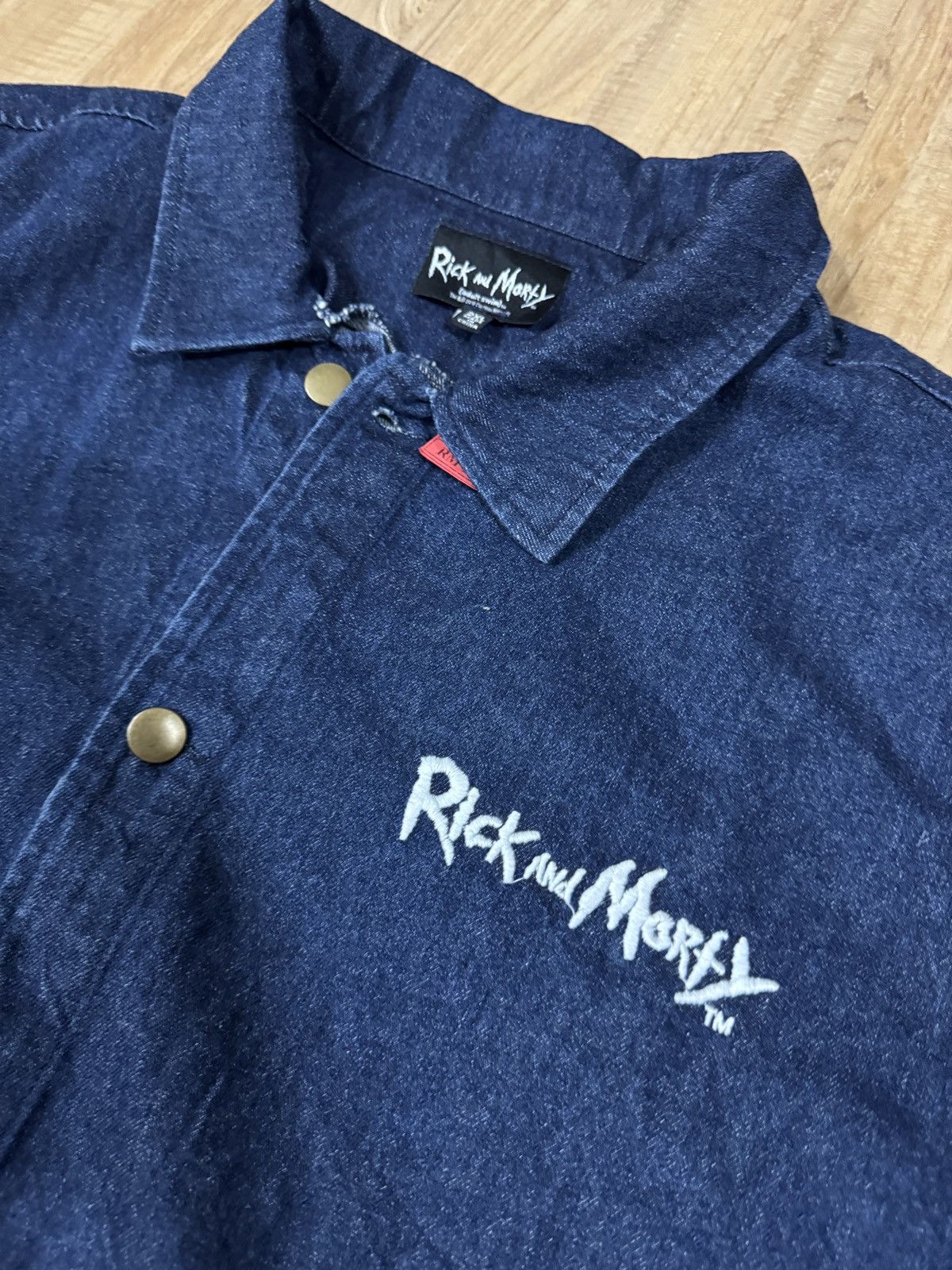 Cartoon Network Rick And Morty fuck finger embroidery denim jacket Size US XL / EU 56 / 4 - 2 Thumbnail