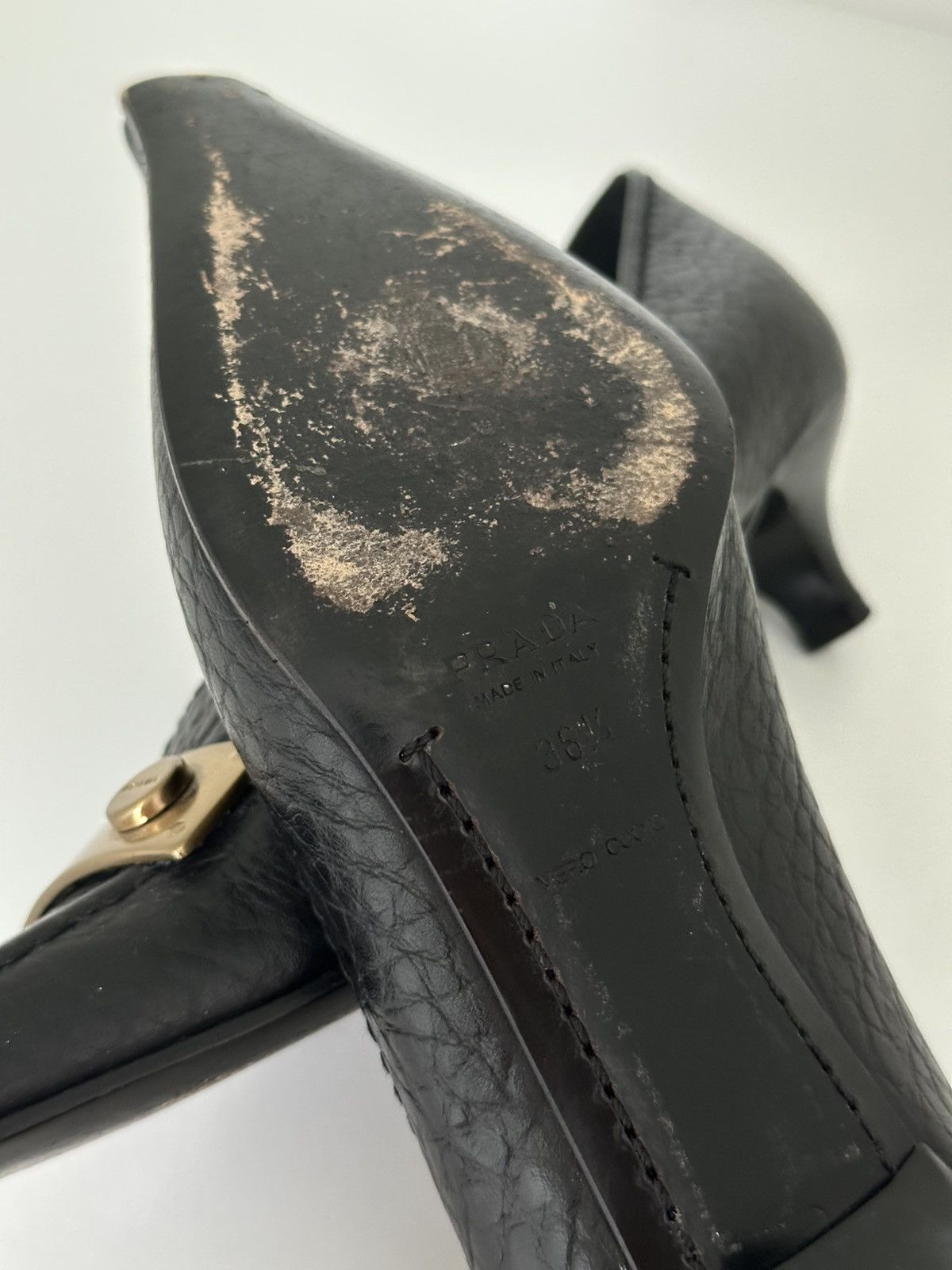 Designer × Prada Prada leather black pumps lock Size US 6.5 / IT 36.5 - 11 Thumbnail