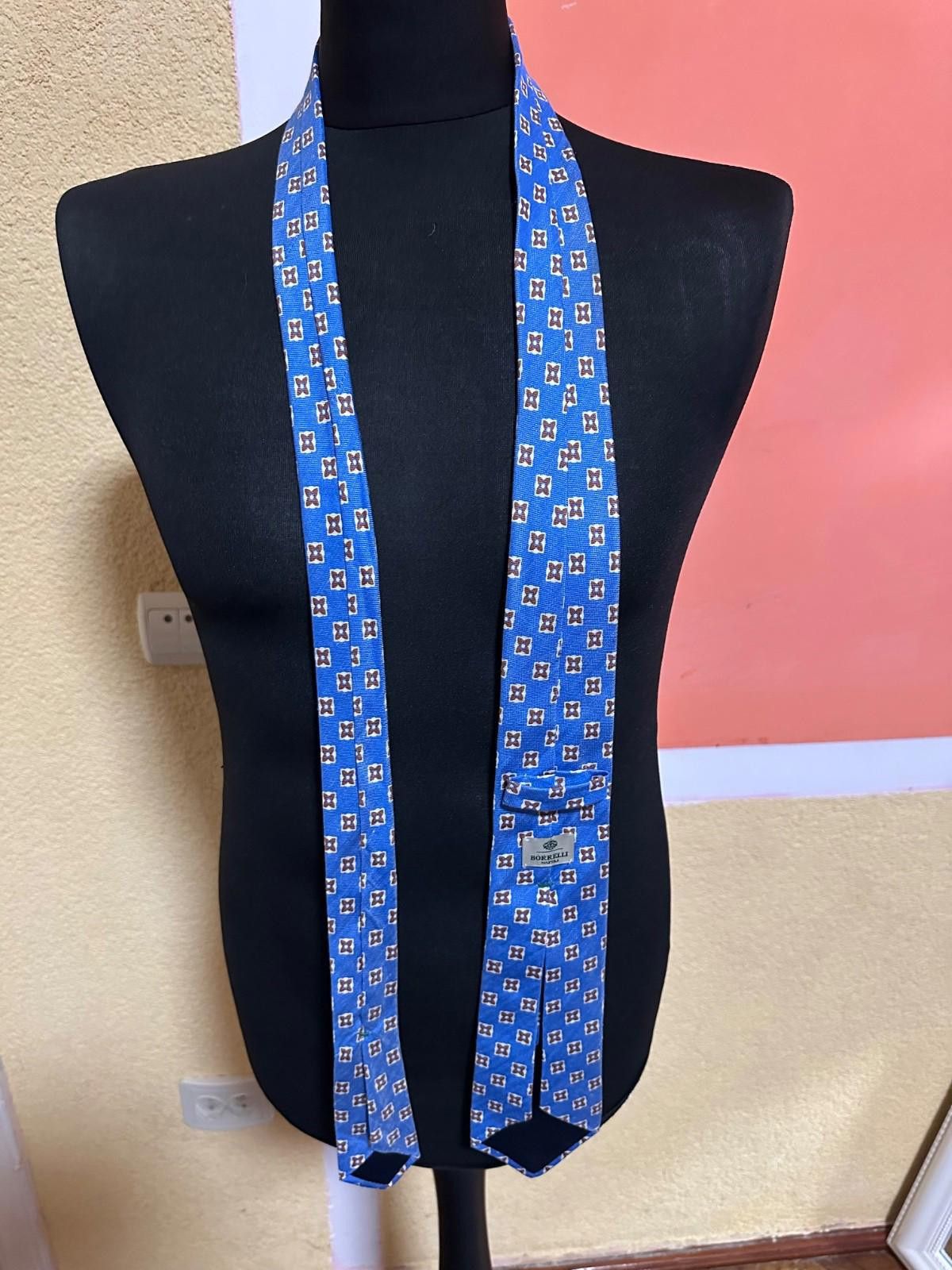 Luigi Borrelli Borrelli Napoli Blue Floral Silk Tie Size ONE SIZE - 5 Thumbnail