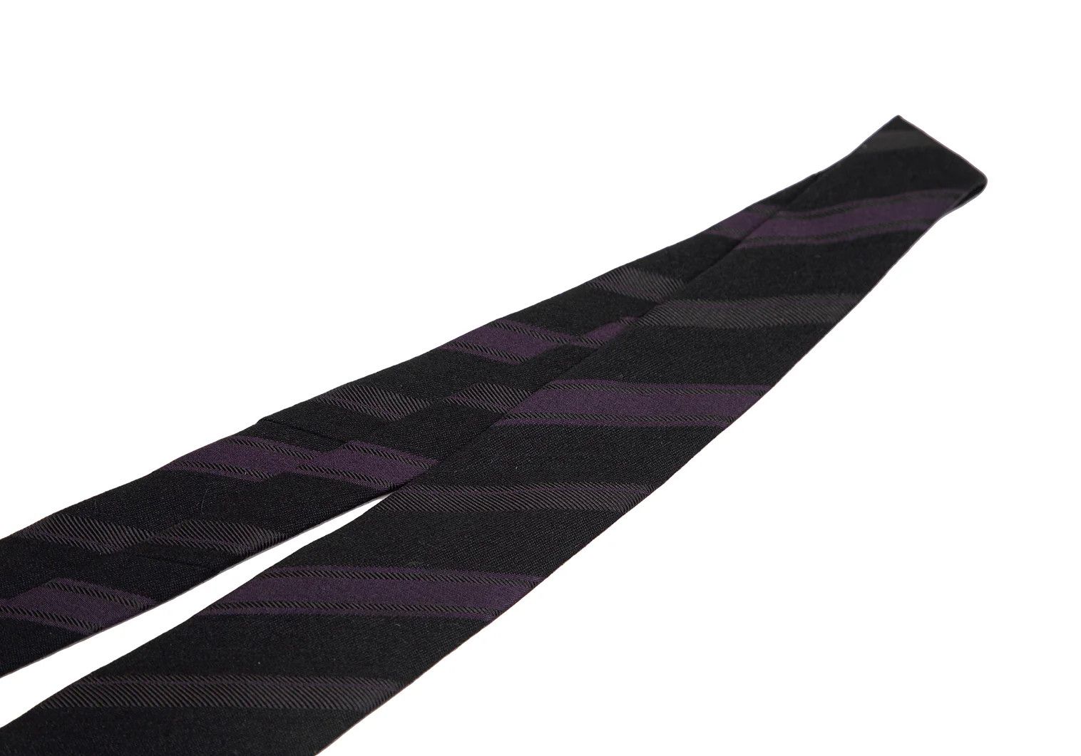 Emporio Armani Wool-Silk Alternate Regimental Tie in Navy Gray Size ONE SIZE - 3 Thumbnail