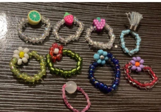 Other Colourful beaded rings Size ONE SIZE - 2 Thumbnail