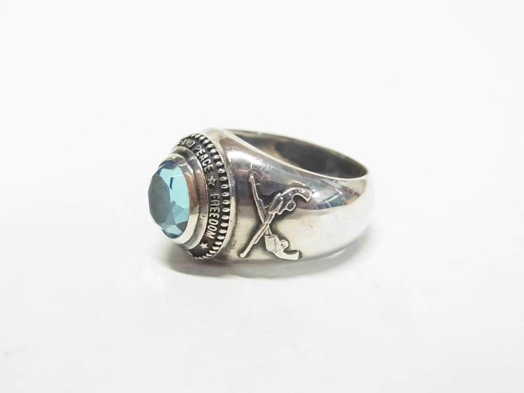 Roar roar Sterling Silver Double Gun Aquamarine Ring K11 Size ONE SIZE - 3 Thumbnail