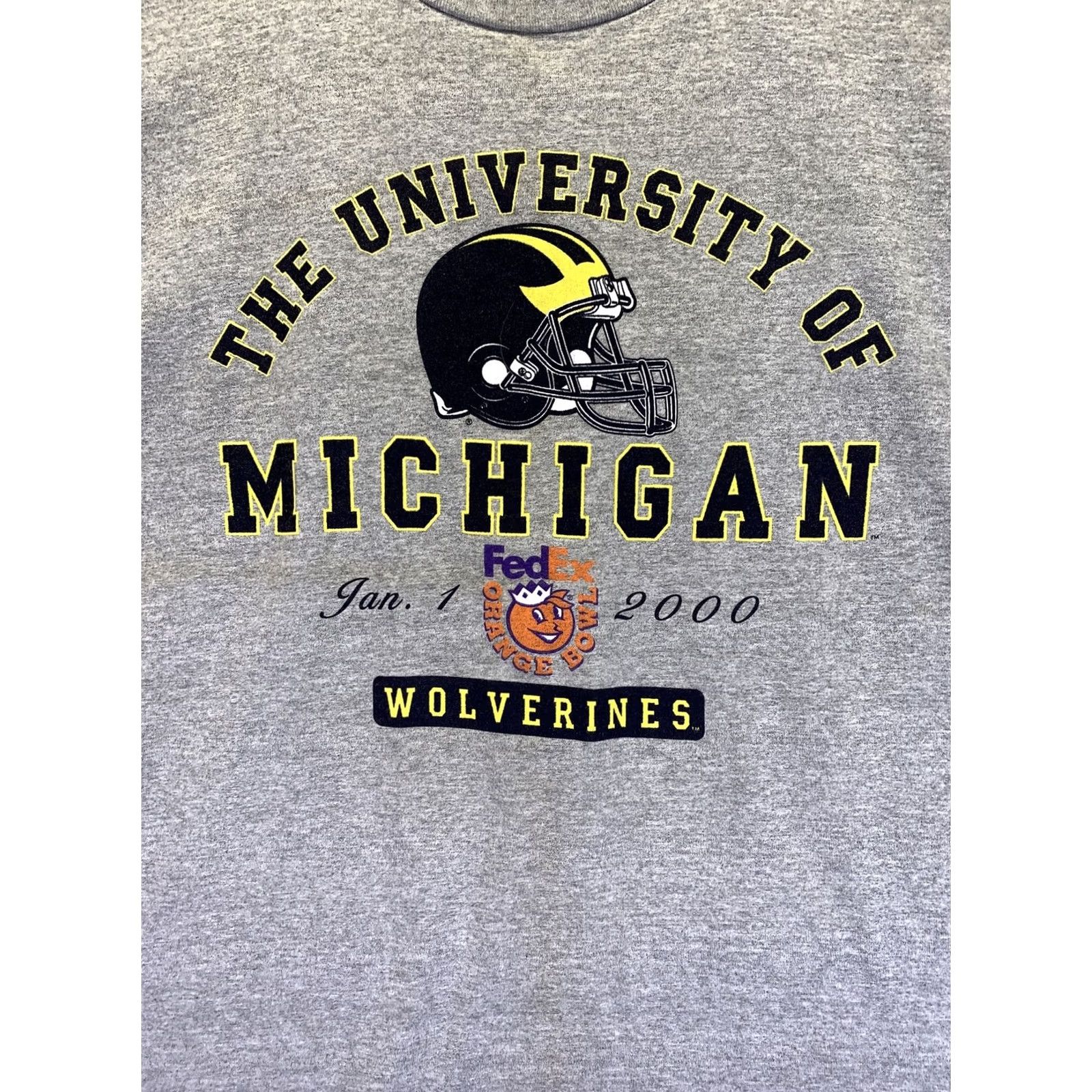 Vintage VINTAGE The Cotton Exchange University Sports 90s T-Shirt Mens L Gray Cotton Logo Graphic Michigan Orange Bowl 2000 Size US L / EU 52-54 / 3 - 4 Thumbnail