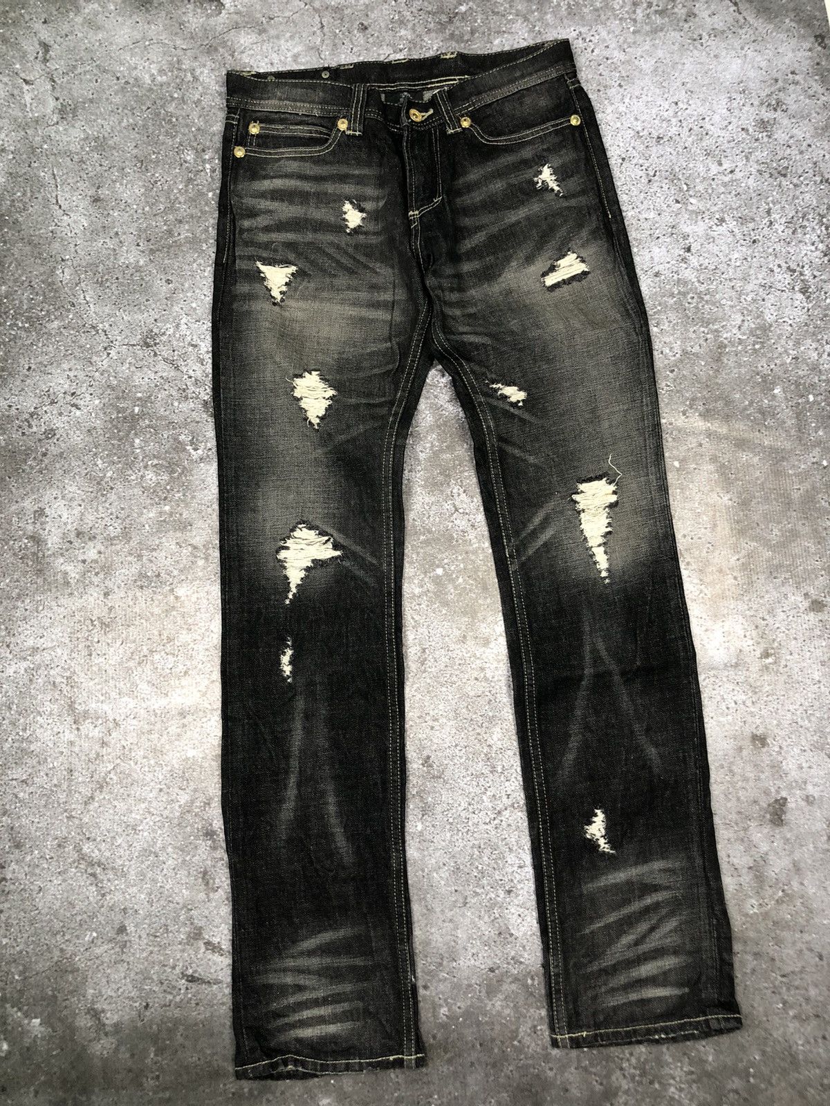 If Six Was Nine × Le Grande Bleu (L.G.B.) × semanticdesign SEMANTIC DESIGN RIPPED JEANS Size US 30 / EU 46 - 6 Thumbnail