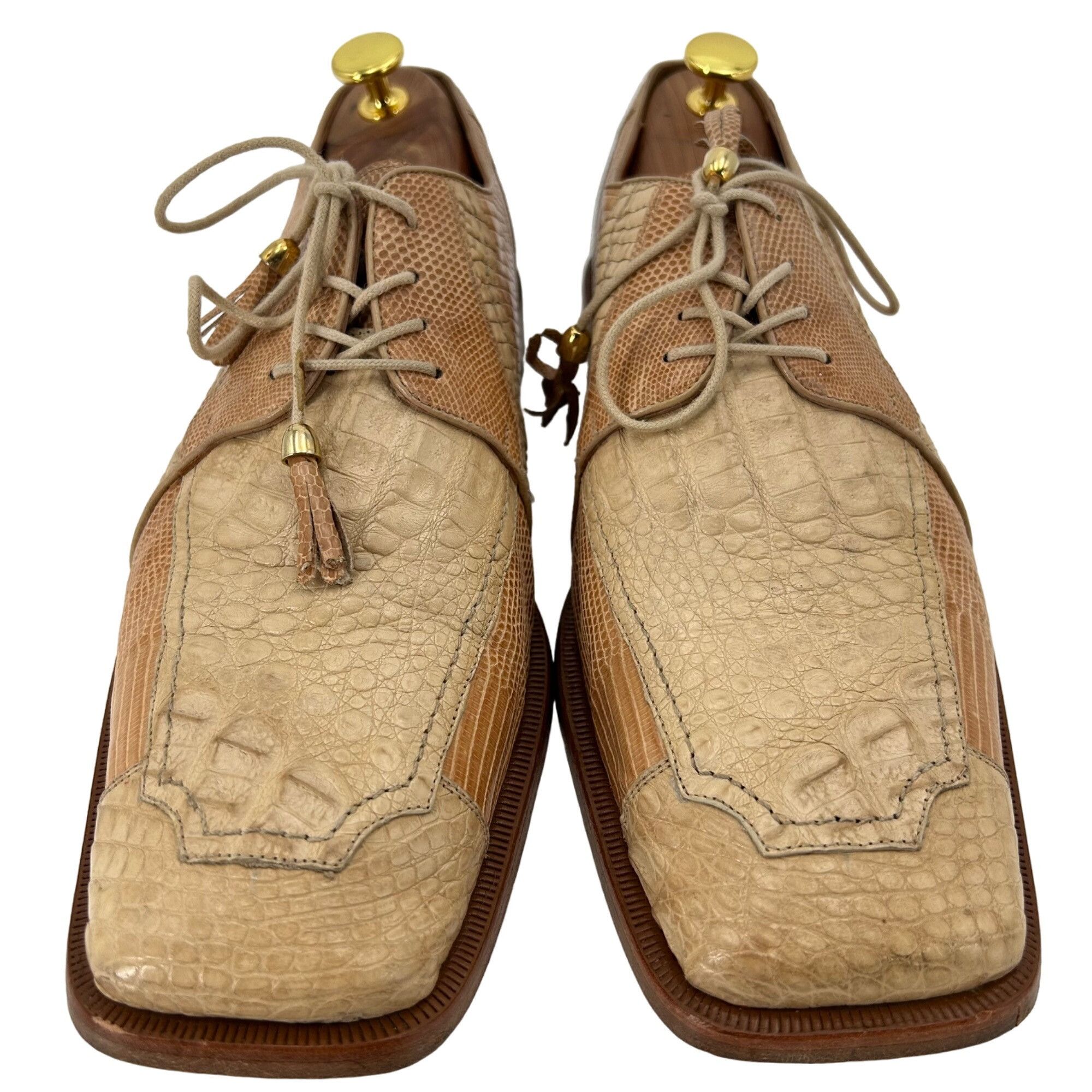 Other Exotic Alligator Lizard Dress Shoes Romana Men's 9 Tan Beige Size US 9 / EU 42 - 2 Thumbnail