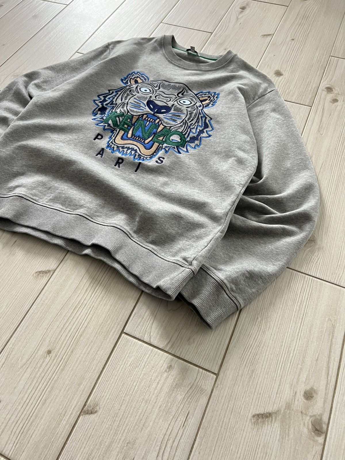 Kenzo Kenzo Paris Jungle Tiger Embroidered Sweatshirt Gray Medium Size US M / EU 48-50 / 2 - 4 Thumbnail