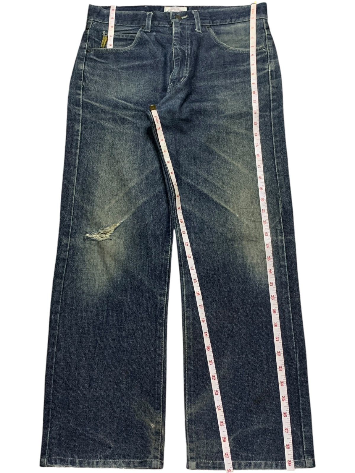 Armani Vintage Italy Giorgio Armani Mud Wash Distressed Loose Jeans Size US 34 / EU 50 - 14 Thumbnail