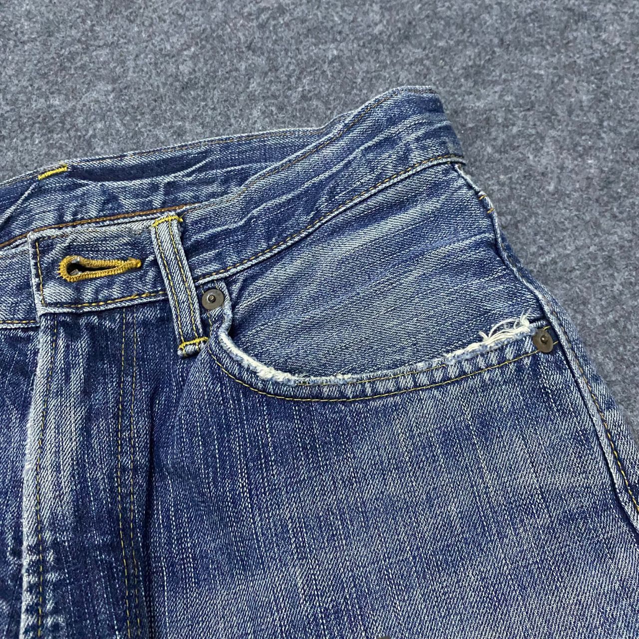 If Six Was Nine Vintage Edwin Selvegde Redline Distressed denim Size US 29 - 9 Thumbnail