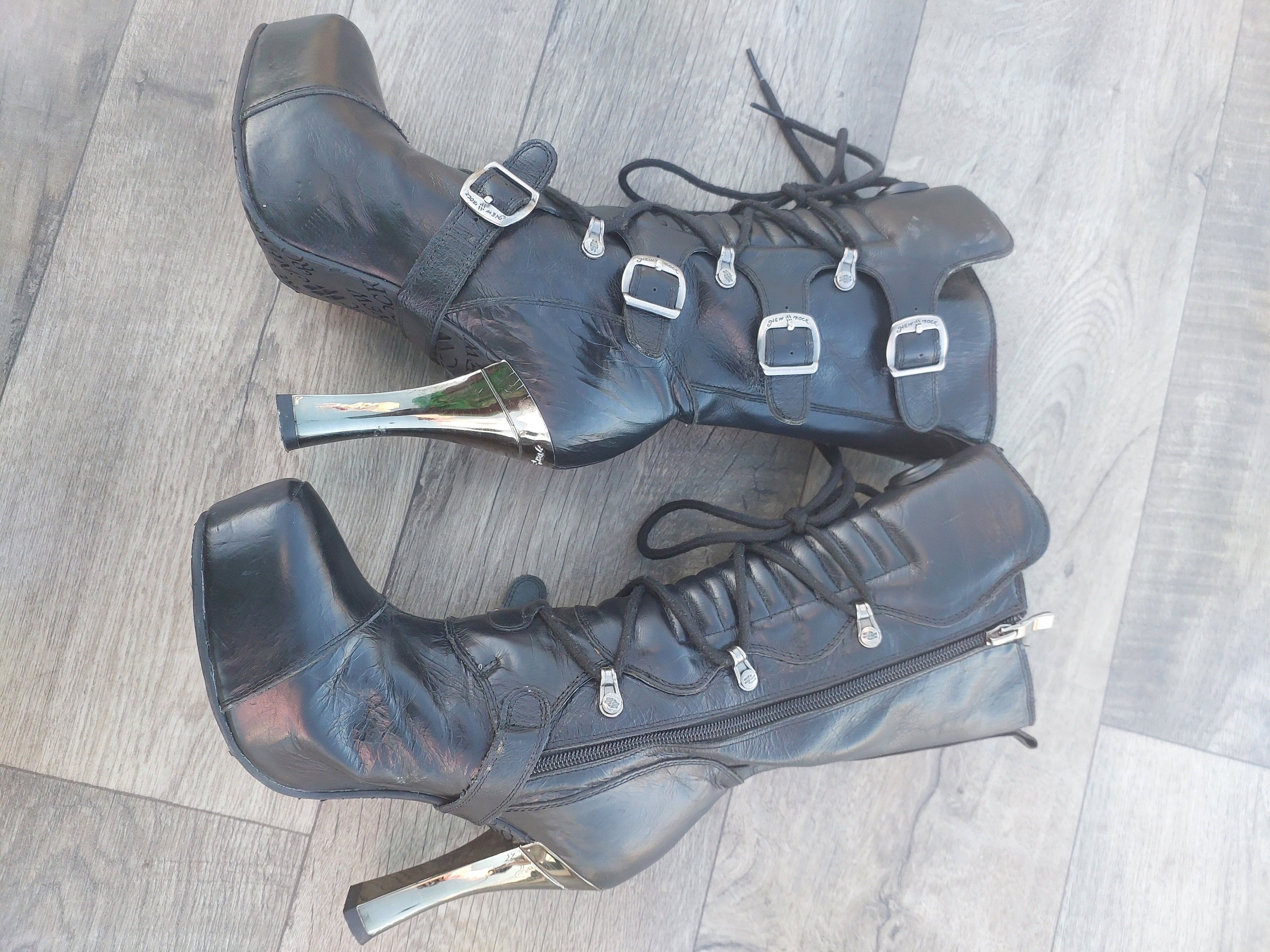 New Rock New Rock M-PUNK001-C1 heeled boots in black leather. Size US 9 / IT 39 - 5 Thumbnail