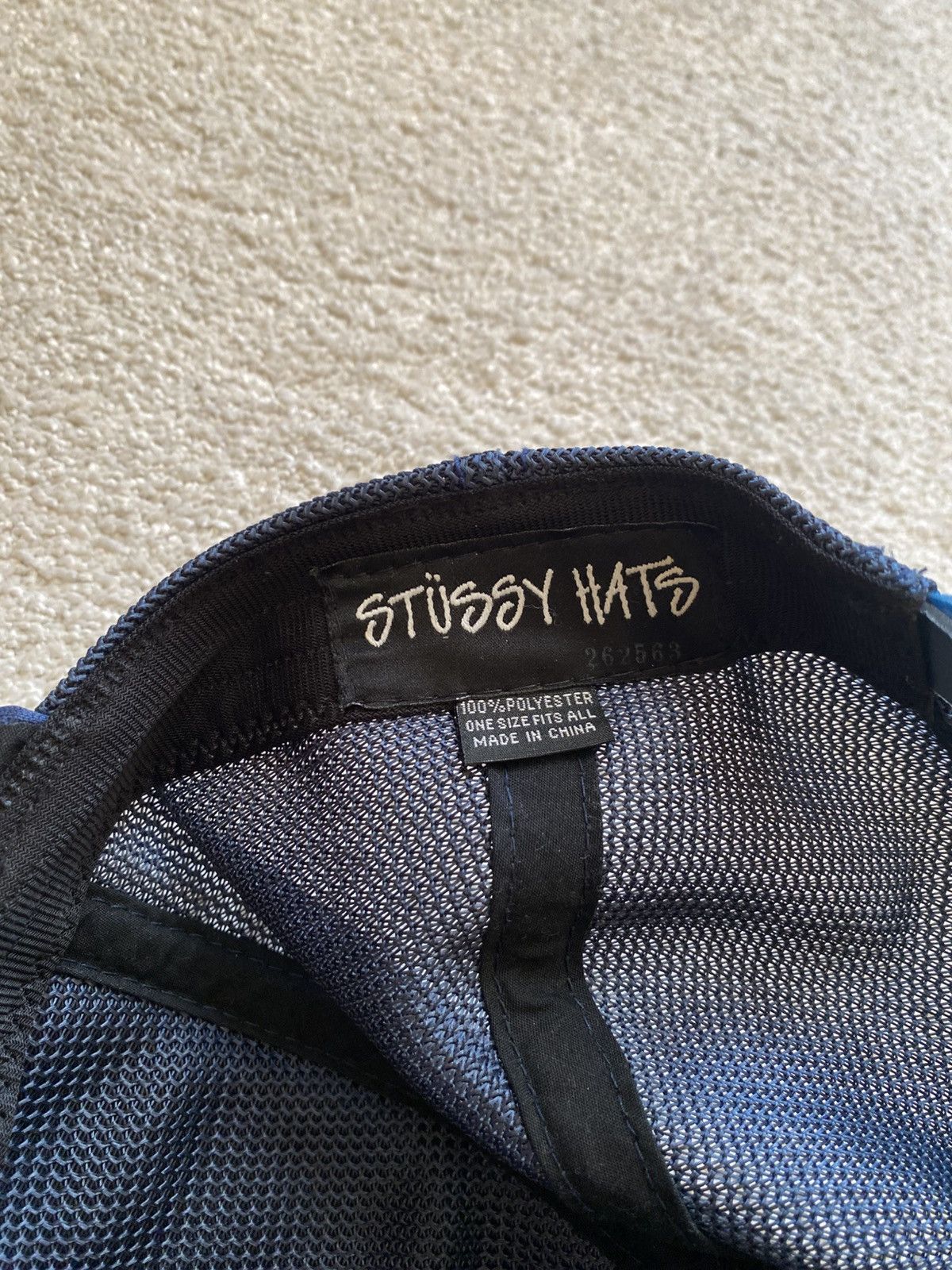 Stussy × Vintage STUSSY MESH CAP FREE CANVY Navy FOR MEN Used Size ONE SIZE - 4 Thumbnail