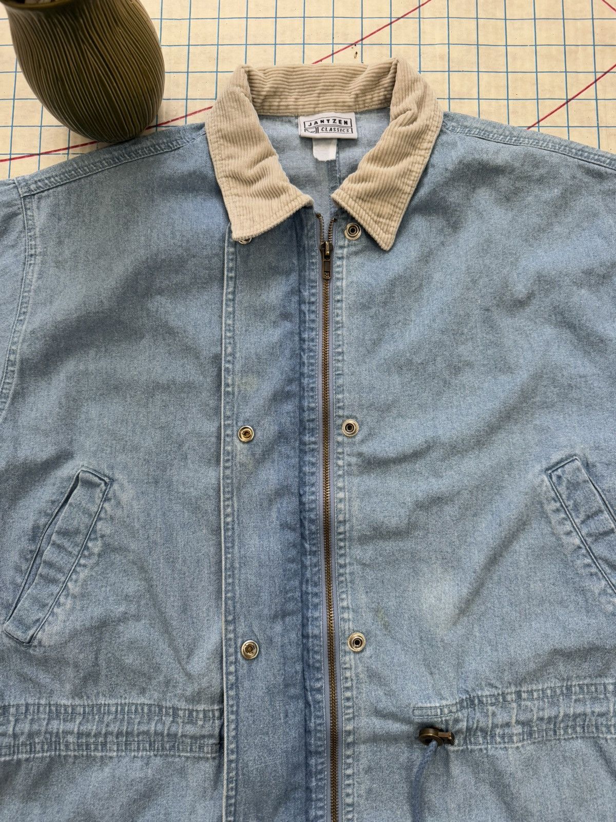 Jantzen × Vintage Vintage Jantzen Denim Chore Coat Barn Jacket Faded Denim Blu Size XL / US 12-14 / IT 48-50 - 9 Thumbnail