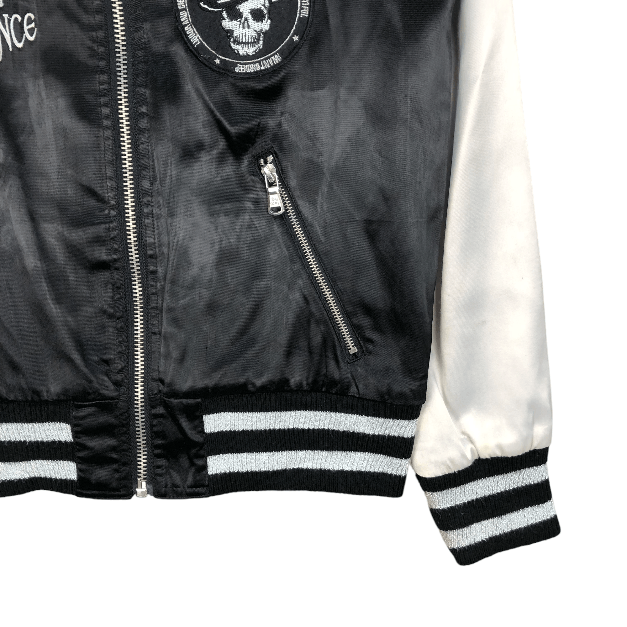 Vintage ROCK DOWN WAKE ME UP FROM GRAVE SKULLS BOMBER #5269-182 Size US L / EU 52-54 / 3 - 10 Thumbnail