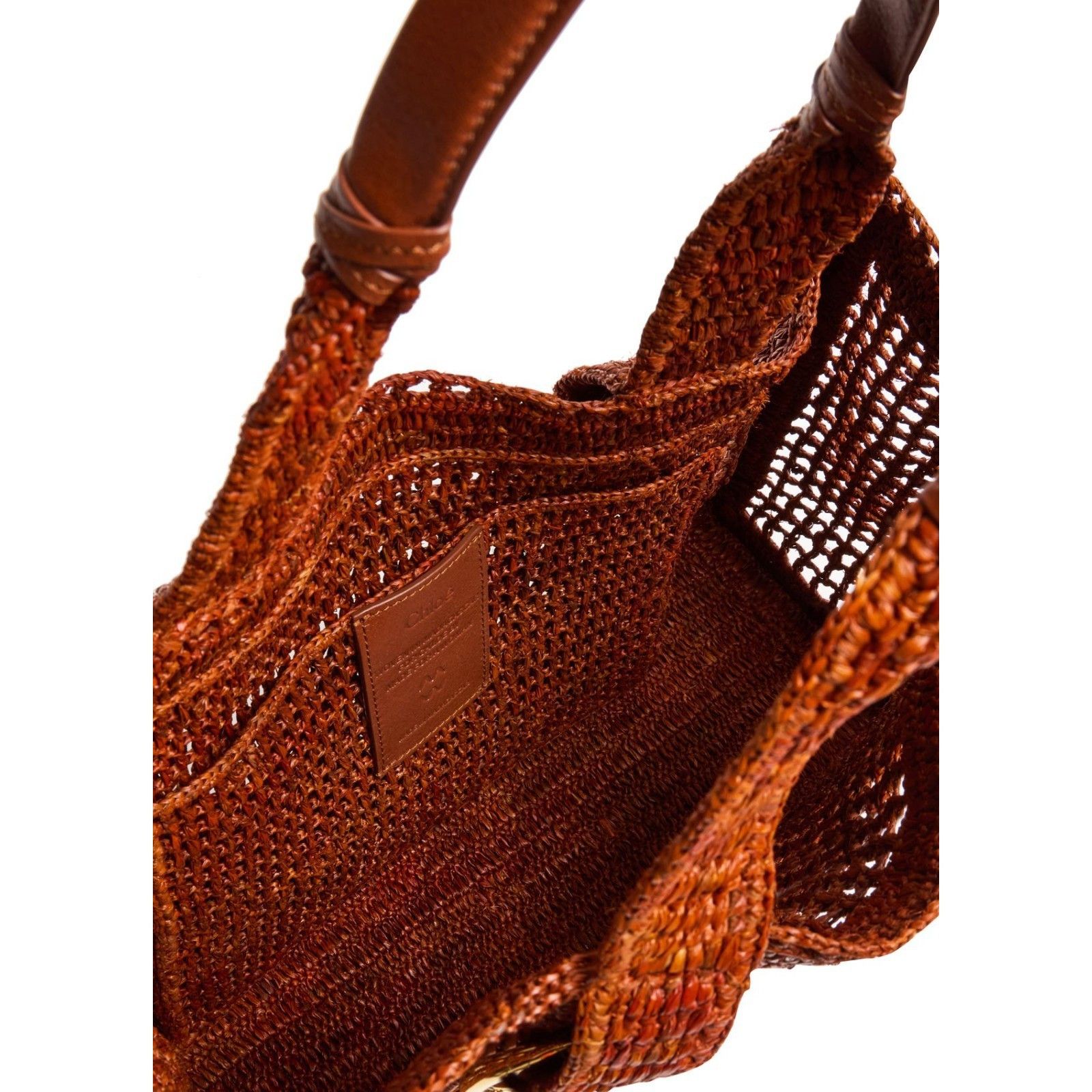 Chloe Chloe Clay Brown Summer Banana Summery Raffia Tote Bag New & Size ONE SIZE - 4 Thumbnail