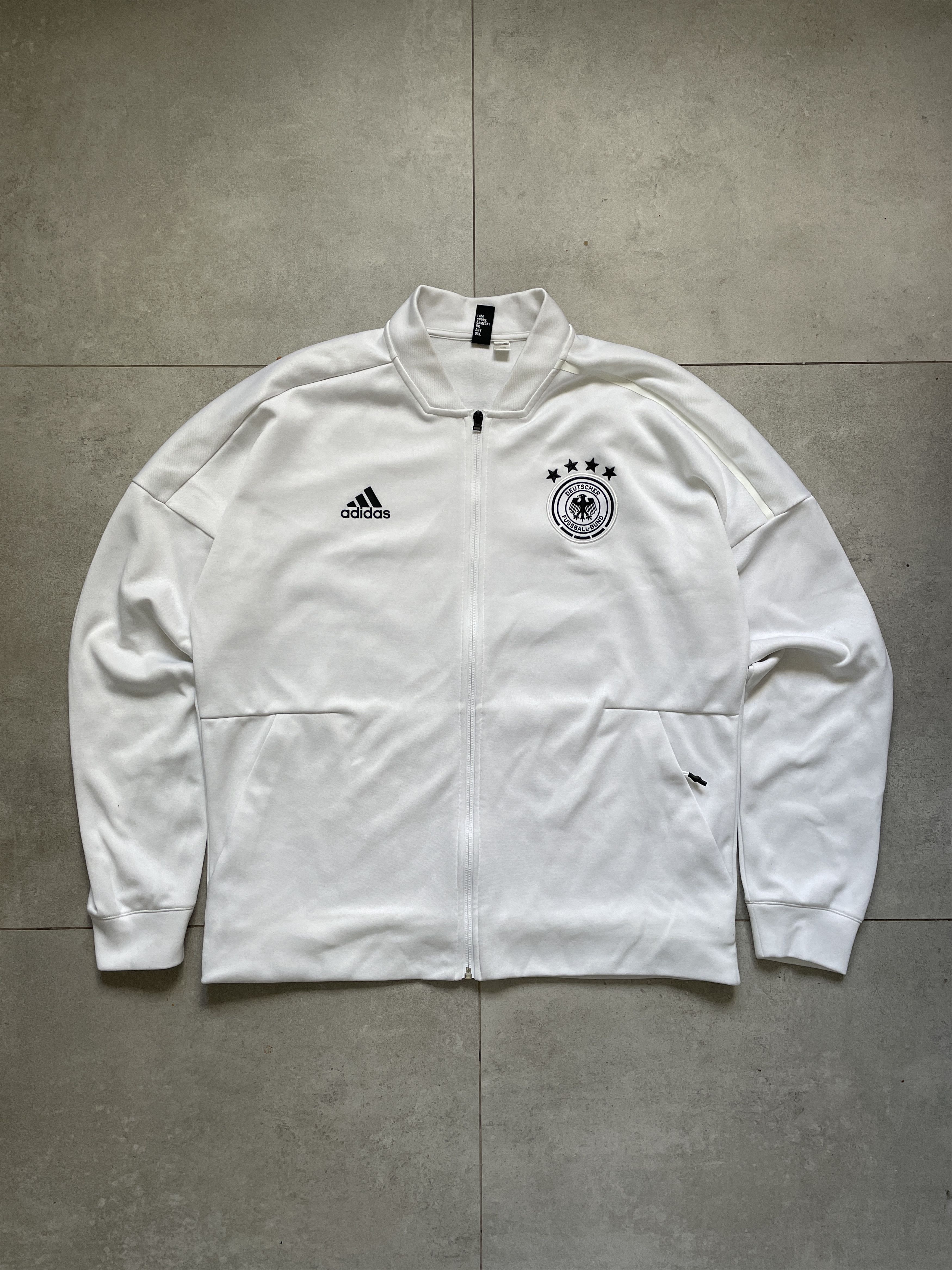 Adidas ADIDAS GERMANY WHITE SOCCER TRACKTOP Size US L / EU 52-54 / 3 - 1 Thumbnail