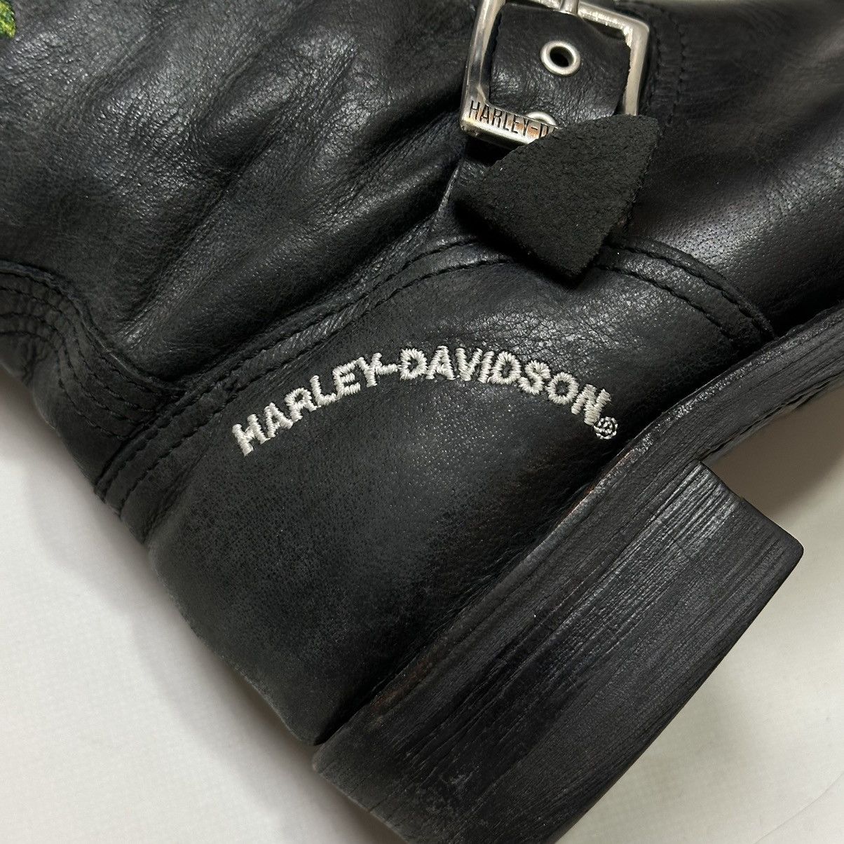 Harley Davidson 🌹Harley Davidson rose biker Boots Black Leather Western Size US 7.5 / EU 40-41 - 3 Thumbnail
