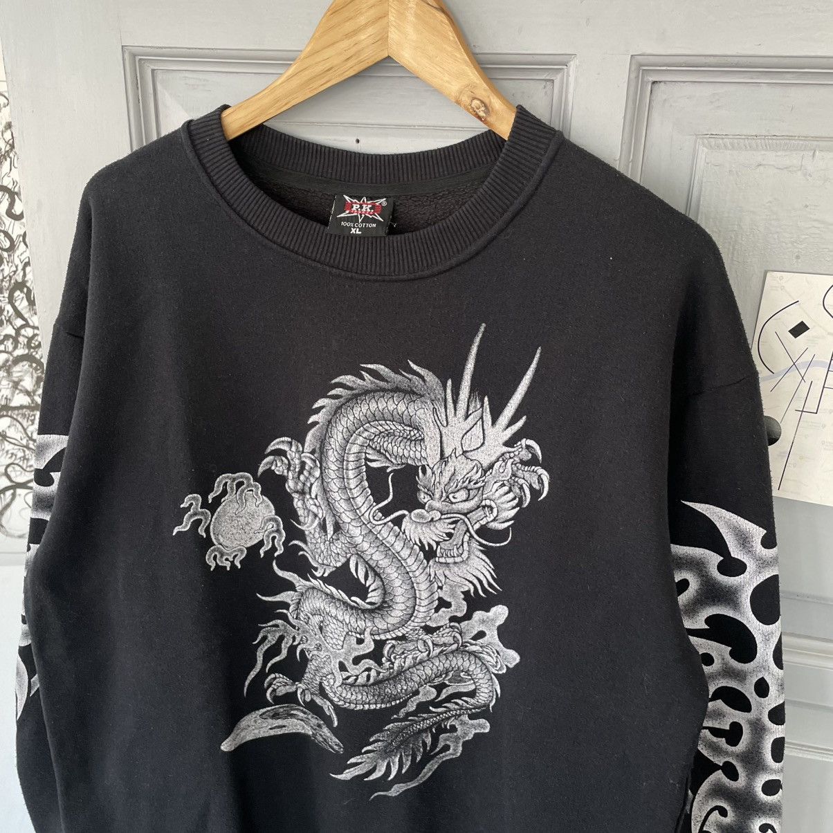 Japanese Brand × Vintage Vintage 00’s Tattoo Punk Rock Longsleeve Affliction Grunge Size US XL / EU 56 / 4 - 4 Thumbnail