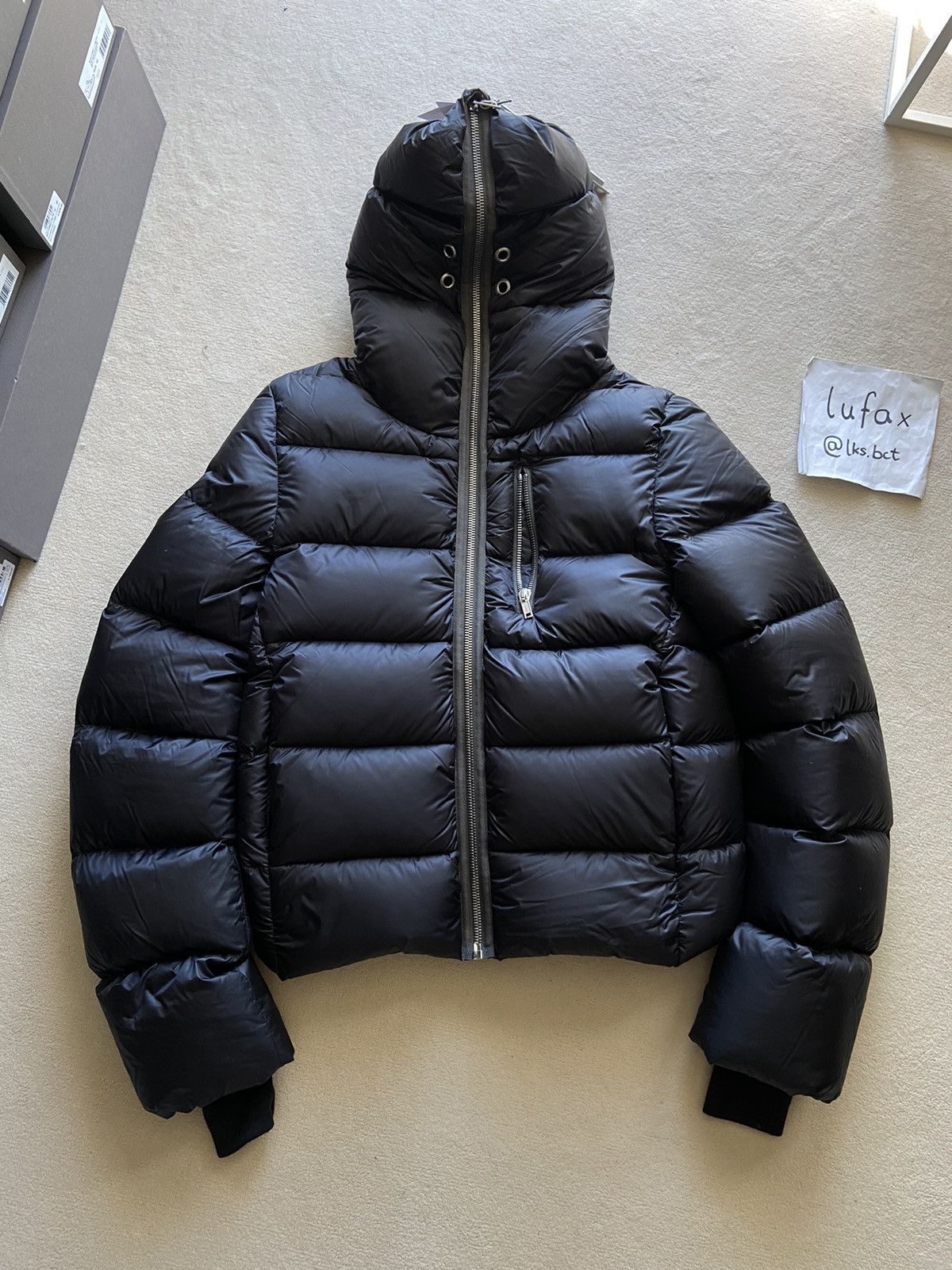 image of Rick Owens New | Fw22 Strobe Runway Gimp Puffer Down Jacket Size 38 in Black, Men's