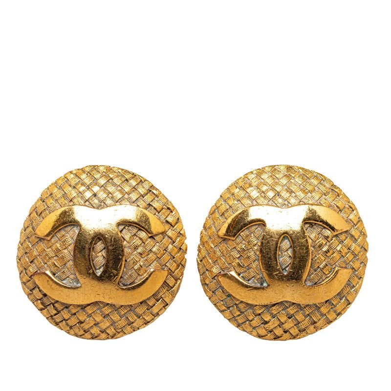 Chanel Chanel Chanel Vintage Coco Mark Earrings Gold Plated Metal Earrings in Good Condition Size ONE SIZE - 1 Thumbnail
