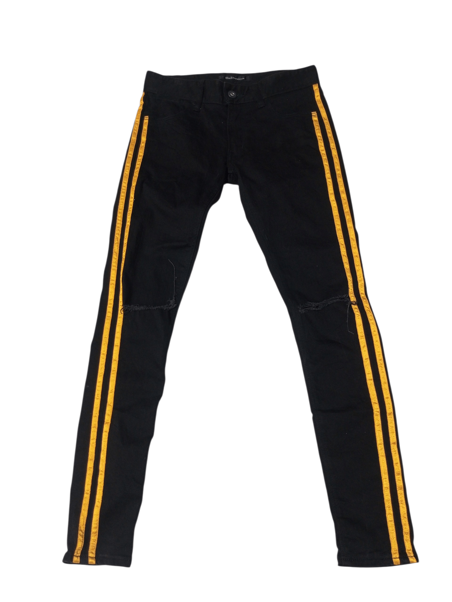 Vanquish Black by vanquish distressed yellow stripe denim stretch Size US 28 / EU 44 - 1 Thumbnail