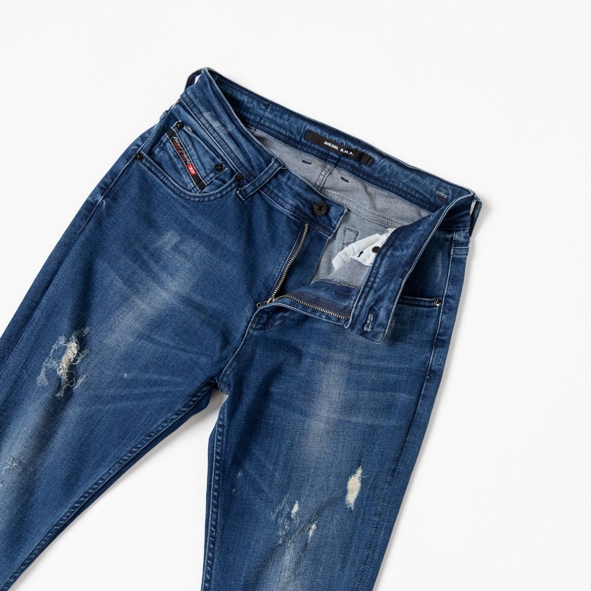 Diesel Diesel DNA Womens Blue Stretch Jeans Distressed Slim Fit Size 28" / US 6 / IT 42 - 3 Thumbnail