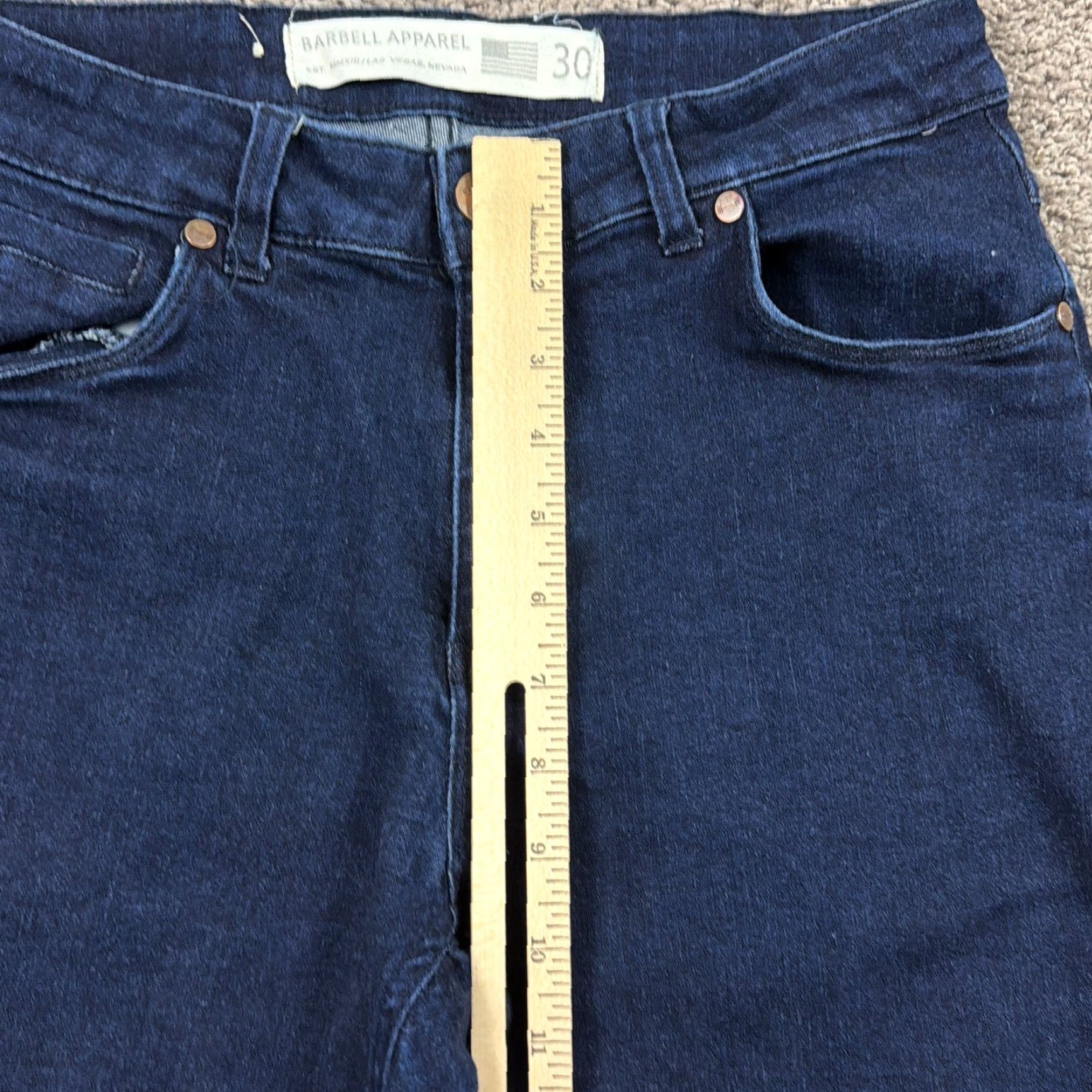 Vintage Barbell Apparel Jeans Mens 30 Straight Slim Fit Dark Wash Denim USA Made Size US 28 / EU 44 - 4 Thumbnail