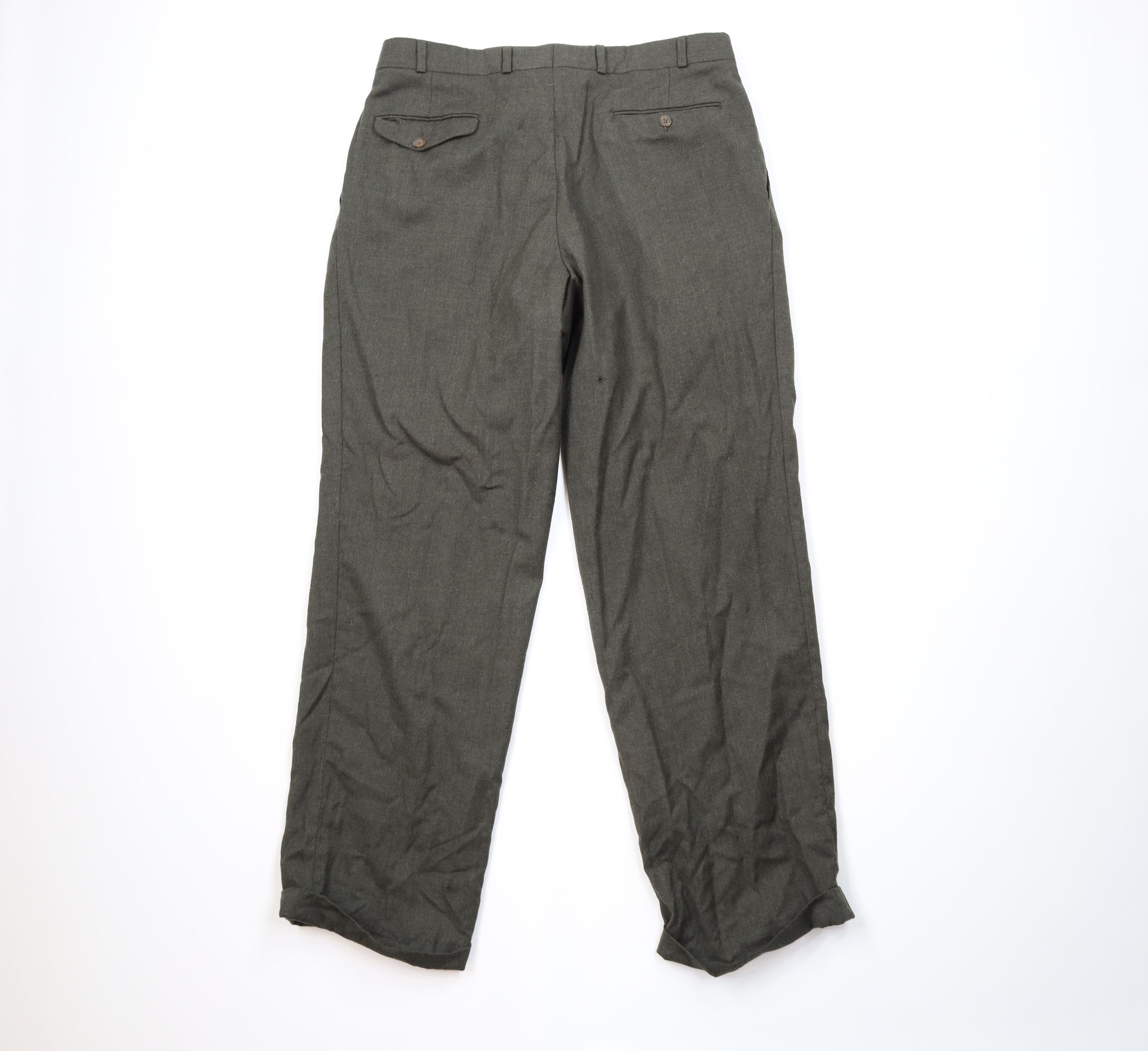 Ralph Lauren Vintage 90s Chaps Ralph Lauren Wide Leg Chino Pants Green Size US 34 / EU 50 - 8 Thumbnail