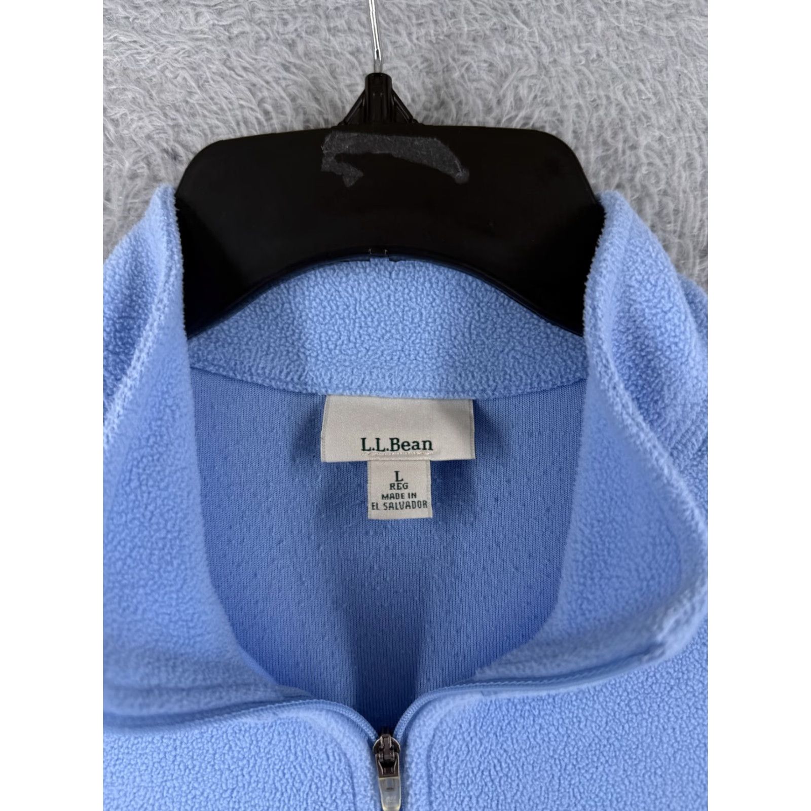 Vintage LL Bean Sweater Womens Large Blue 1/4 Zip 100% Polyester Fleece Mock Neck Size L / US 10 / IT 46 - 6 Thumbnail