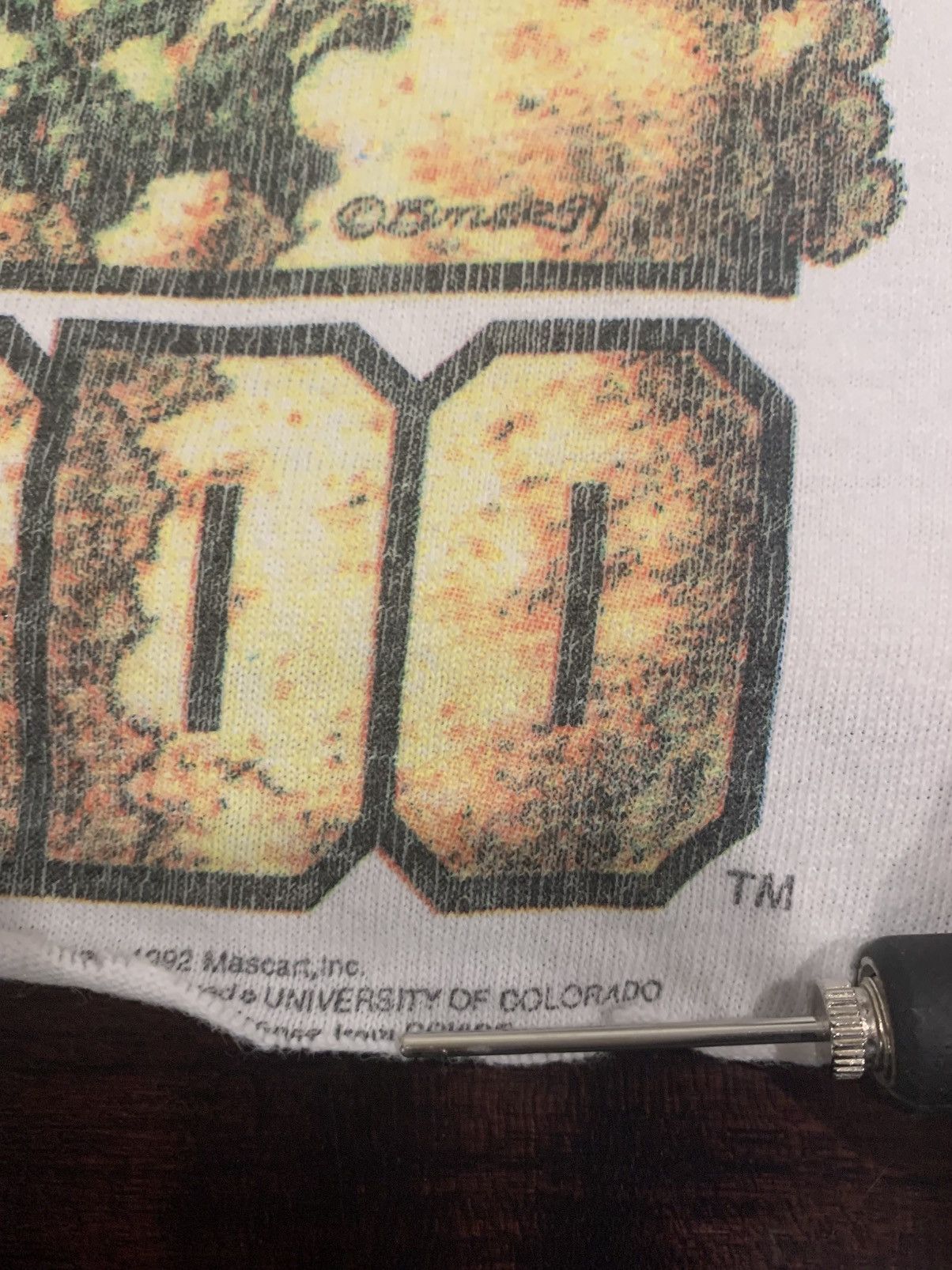 Fruit Of The Loom 1992 University of Colorado Buffaloes shirt Size US L / EU 52-54 / 3 - 4 Thumbnail