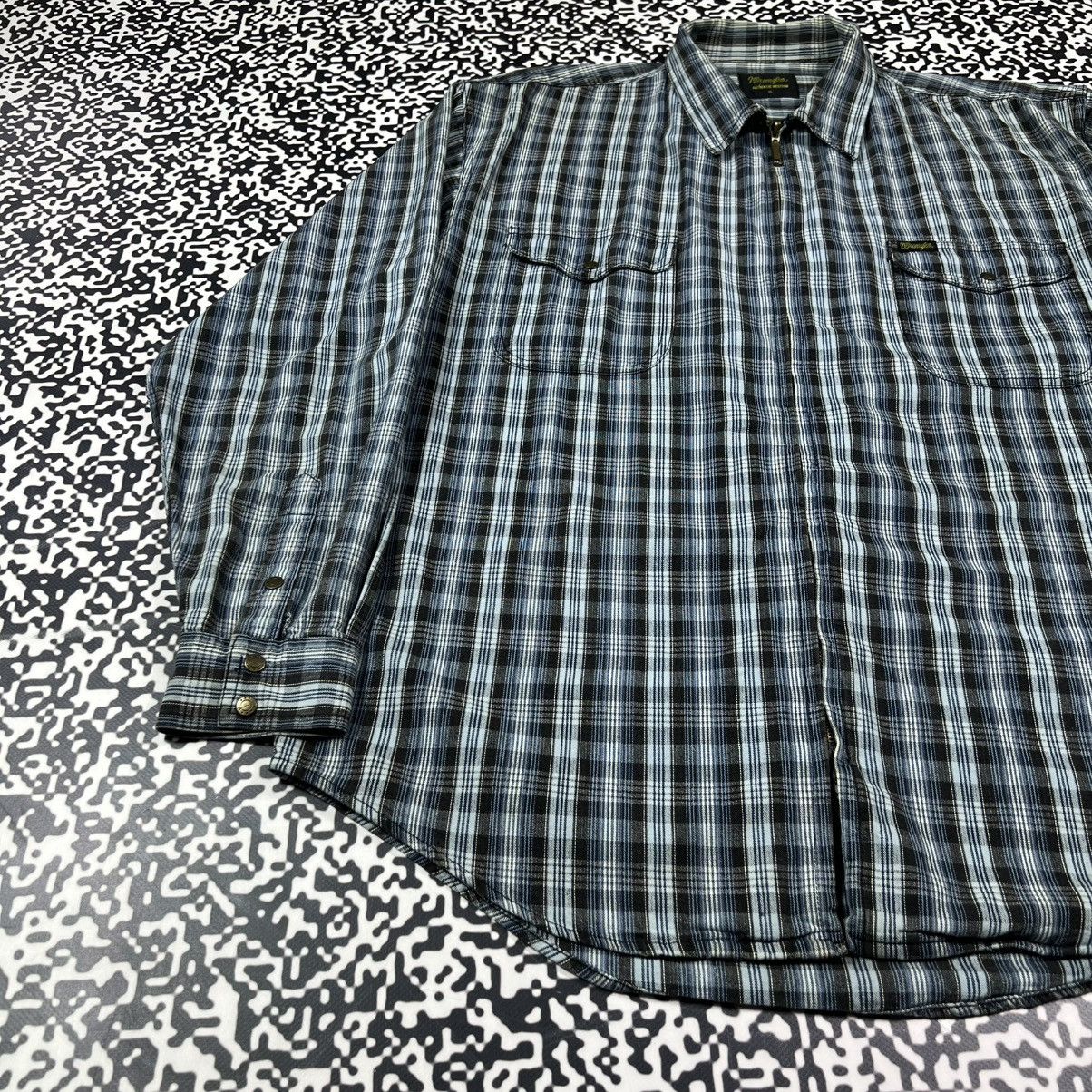 Wrangler Vintage 90s Wrangler Striped Retro Zip Light Jacket Flannel Size US XL / EU 56 / 4 - 8 Thumbnail