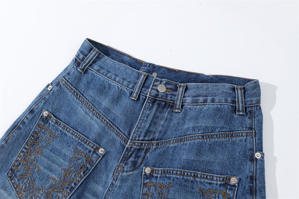 Jean Men's Retro Pocket Casual Straight Leg Jeans y2k Size US 32 / EU 48 - 3 Thumbnail