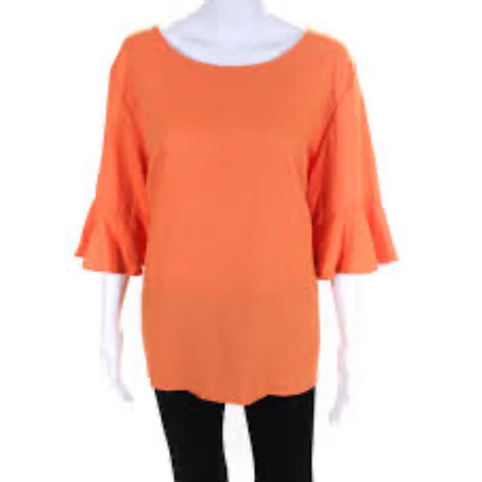 Cynthia Rowley Cynthia Rowley Linen 1X Blouse Top Fall Orange A003291 Size XL / US 12-14 / IT 48-50 - 2 Thumbnail