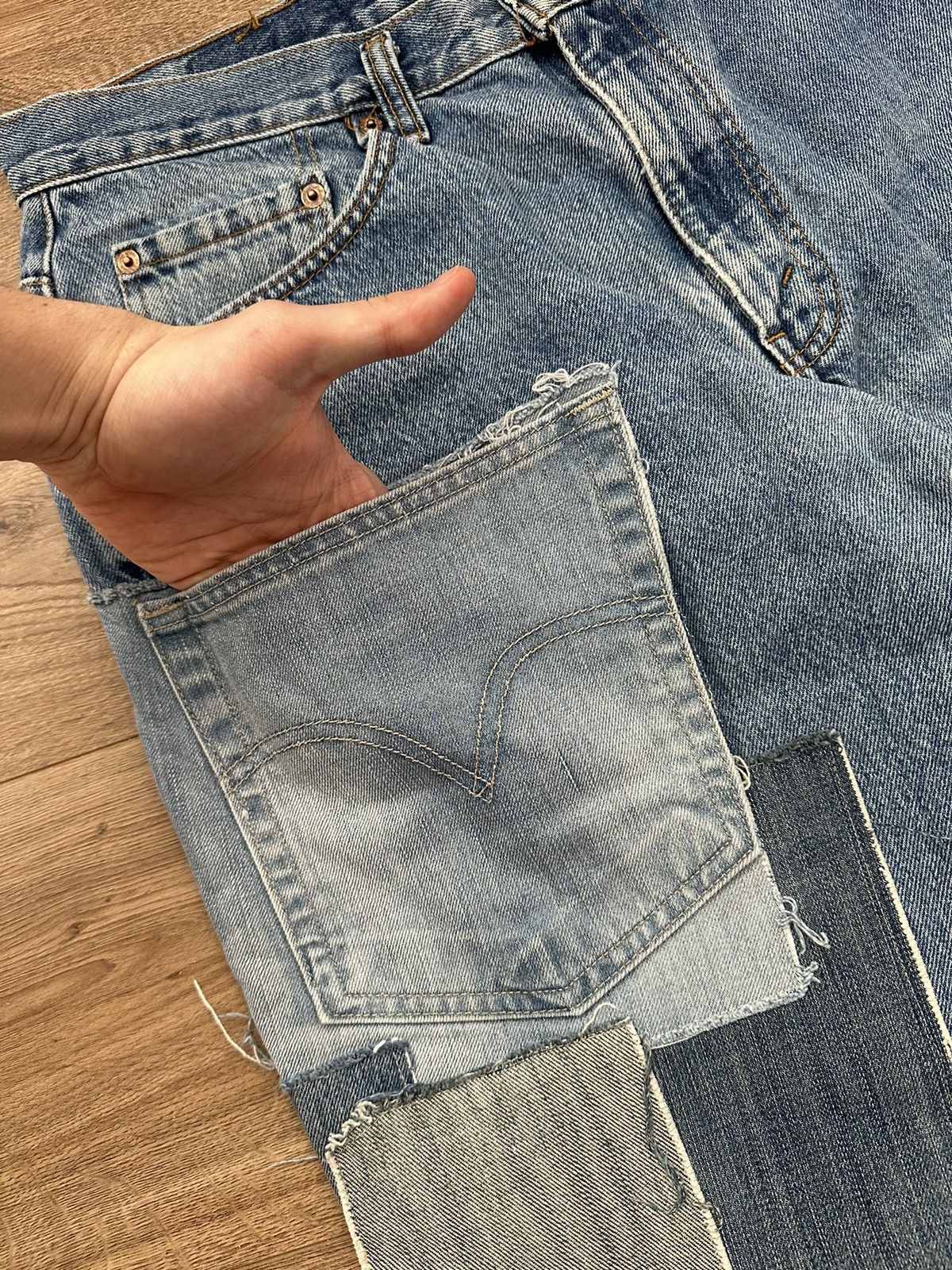 Levi's 🔥VINTAGE 90’S PATCHWORK BAGGY LEVIS JEANS BY HYGIENE DE VIE🔥 Size US 32 / EU 48 - 7 Thumbnail