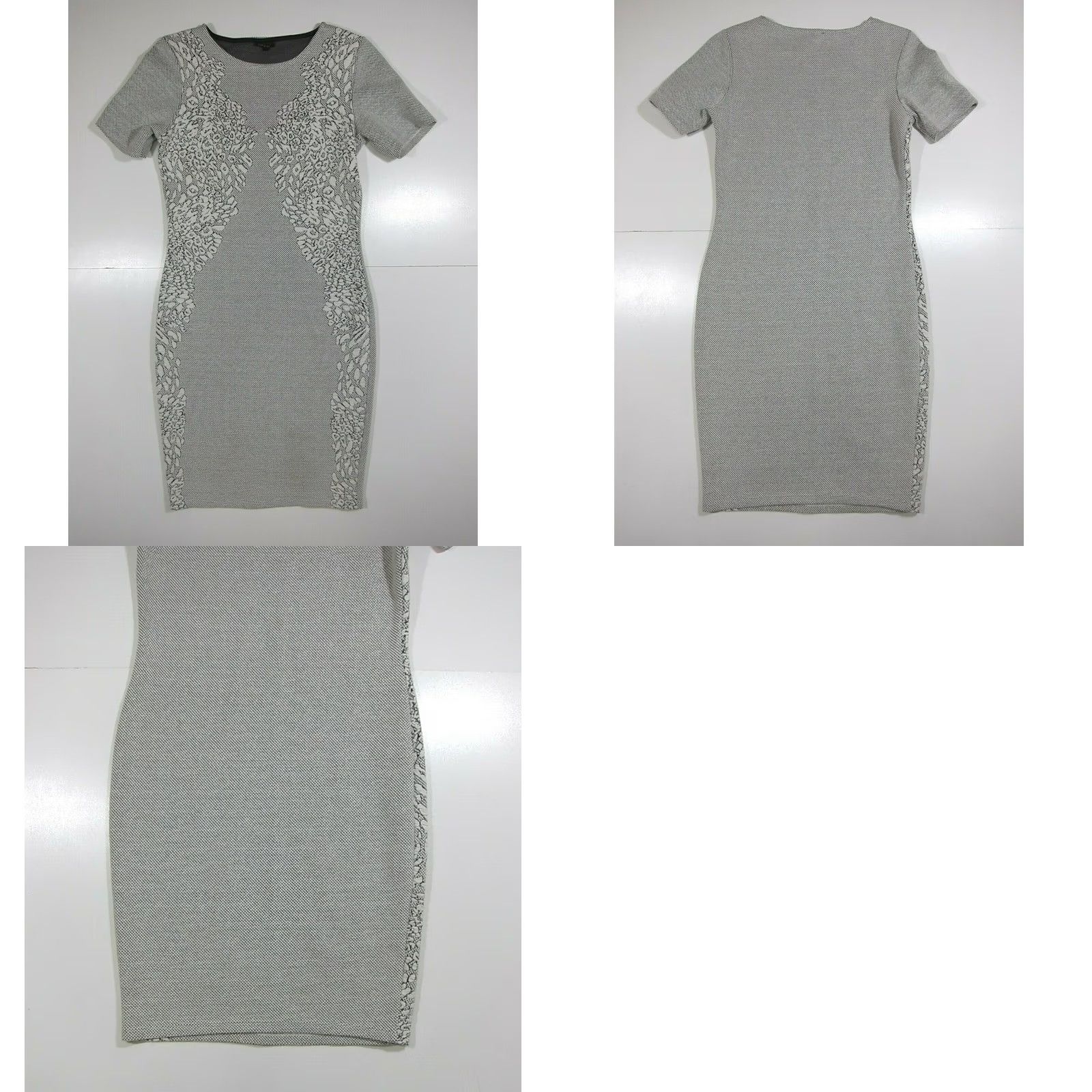River Island River Island White Black Embroidered Short Sleeve Fitted Bodycon Dress Women 6 UK 10 US 6 Size 28" / US 6 / IT 42 - 8 Thumbnail