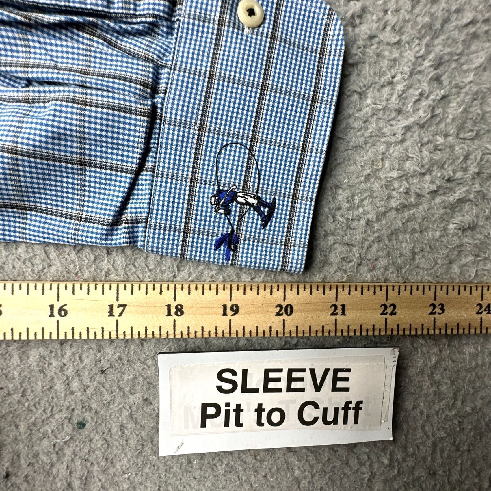 Peter Millar Peter Millar Plaid Dress Shirt Mens Large Long Sleeve Button-Down Blue Black Size 42R - 4 Thumbnail