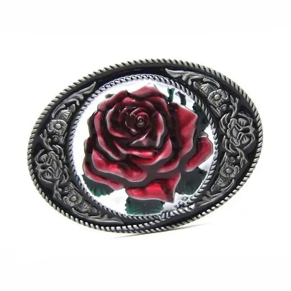 Other Metal Floral Red Roses belt buckle ( no belt ) Size ONE SIZE - 3 Thumbnail