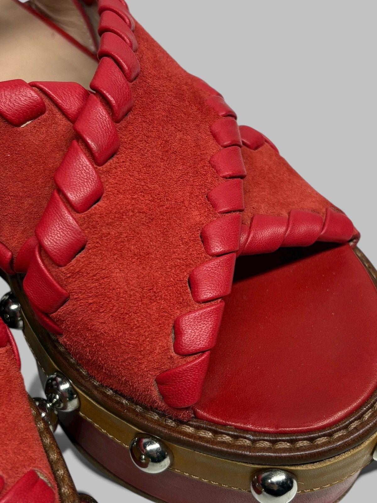 RED Valentino Red Valentino Studded Platform Sandals Hot Red 800$ RRP Size US 8 / IT 38 - 13 Thumbnail