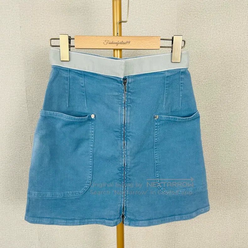 Chanel Blue cowboy Velcro skirt