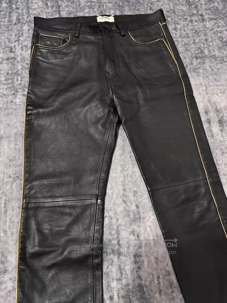 Saint Laurent Paris Saint Laurent Paris size M Gold Zipper Oiled Sheepskin Bas Size US 27 - 3 Thumbnail