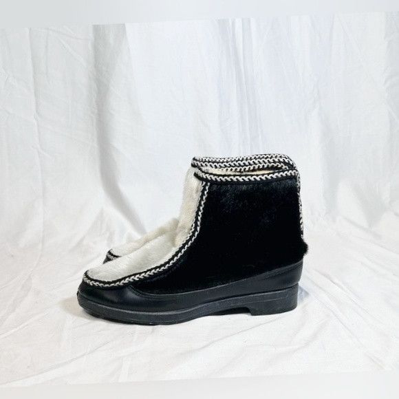 Other Vintage Snowland Black Faux Fur Wool Lined Winter Boots Size US 5 / IT 35 - 4 Thumbnail