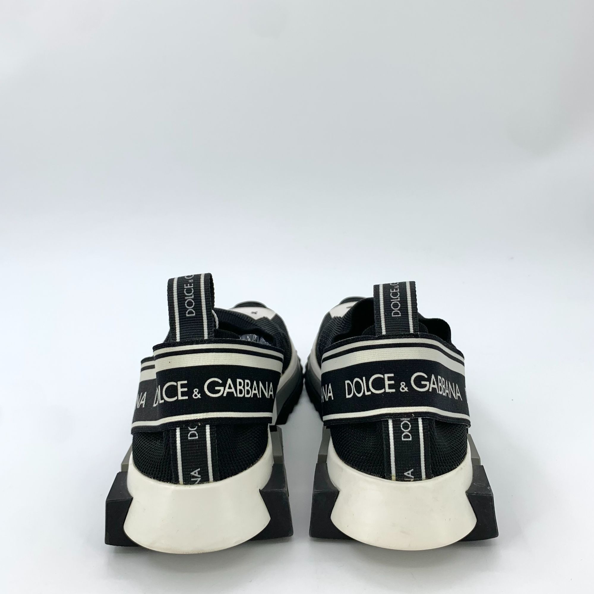 Dolce & Gabbana H9352 Dolce & Gabbana Black & White Logo Stretch Slip-On Sne Size US 7.5 / EU 40-41 - 4 Thumbnail
