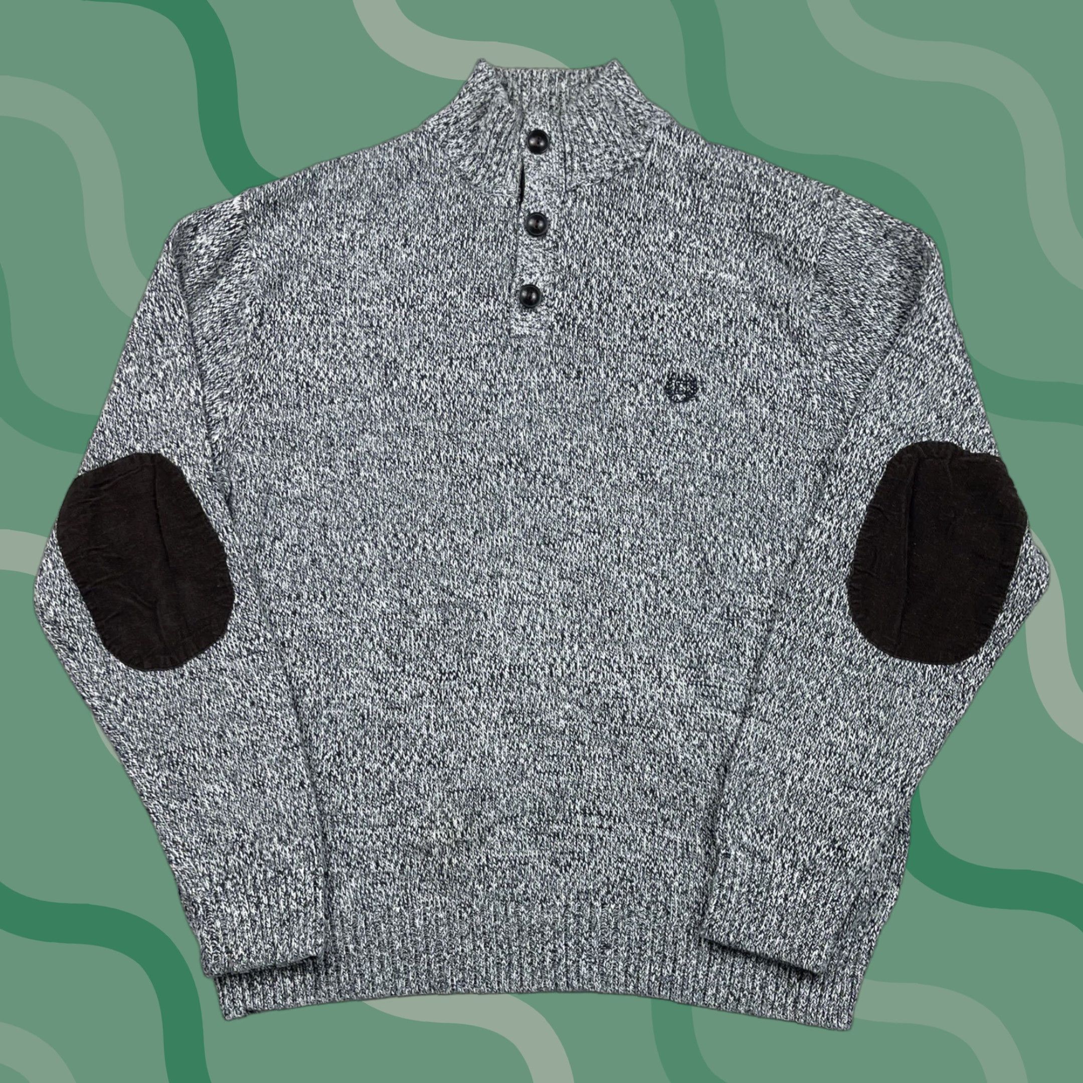 Chaps Chaps Men’s Knit Sweater Sz L Corduroy 1/4 Button Elbow Patches Crest Logo Y2K Size US L / EU 52-54 / 3 - 1 Thumbnail
