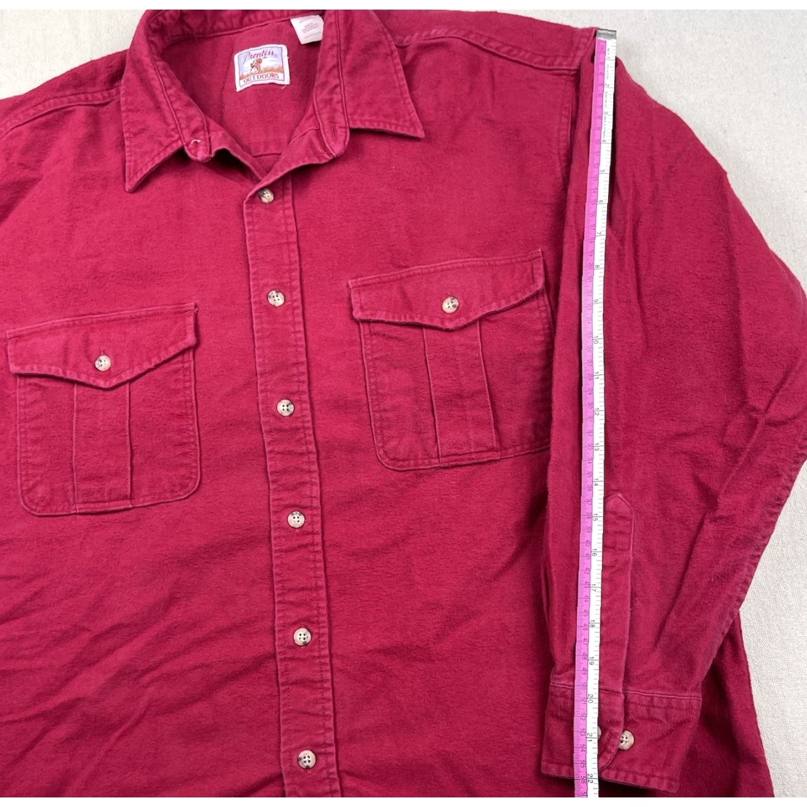 Vintage VINTAGE Prentiss Outdoors Shirt Chamois Flannel Western Button-Up Mens Sz L Red Plaid 100% Cotton Rodeo USA 90s Size US L / EU 52-54 / 3 - 5 Thumbnail