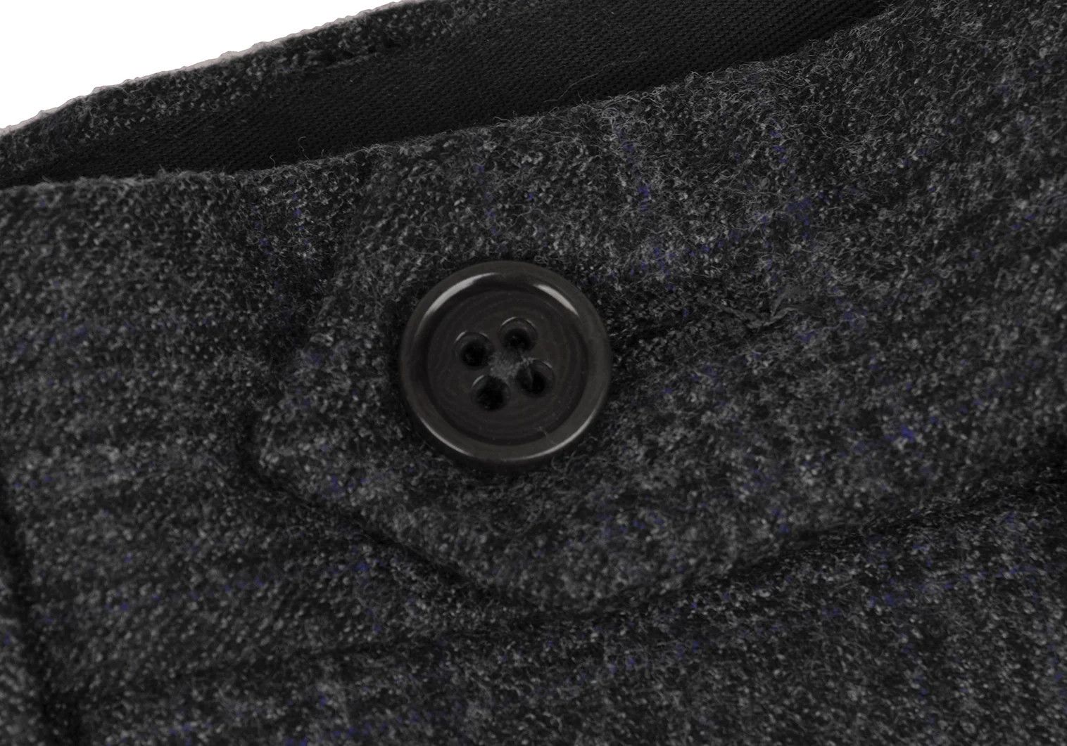Armani Collezioni Wool Glen Check Double-Hem Pants in Charcoal Navy Size US 26 / EU 42 - 3 Thumbnail