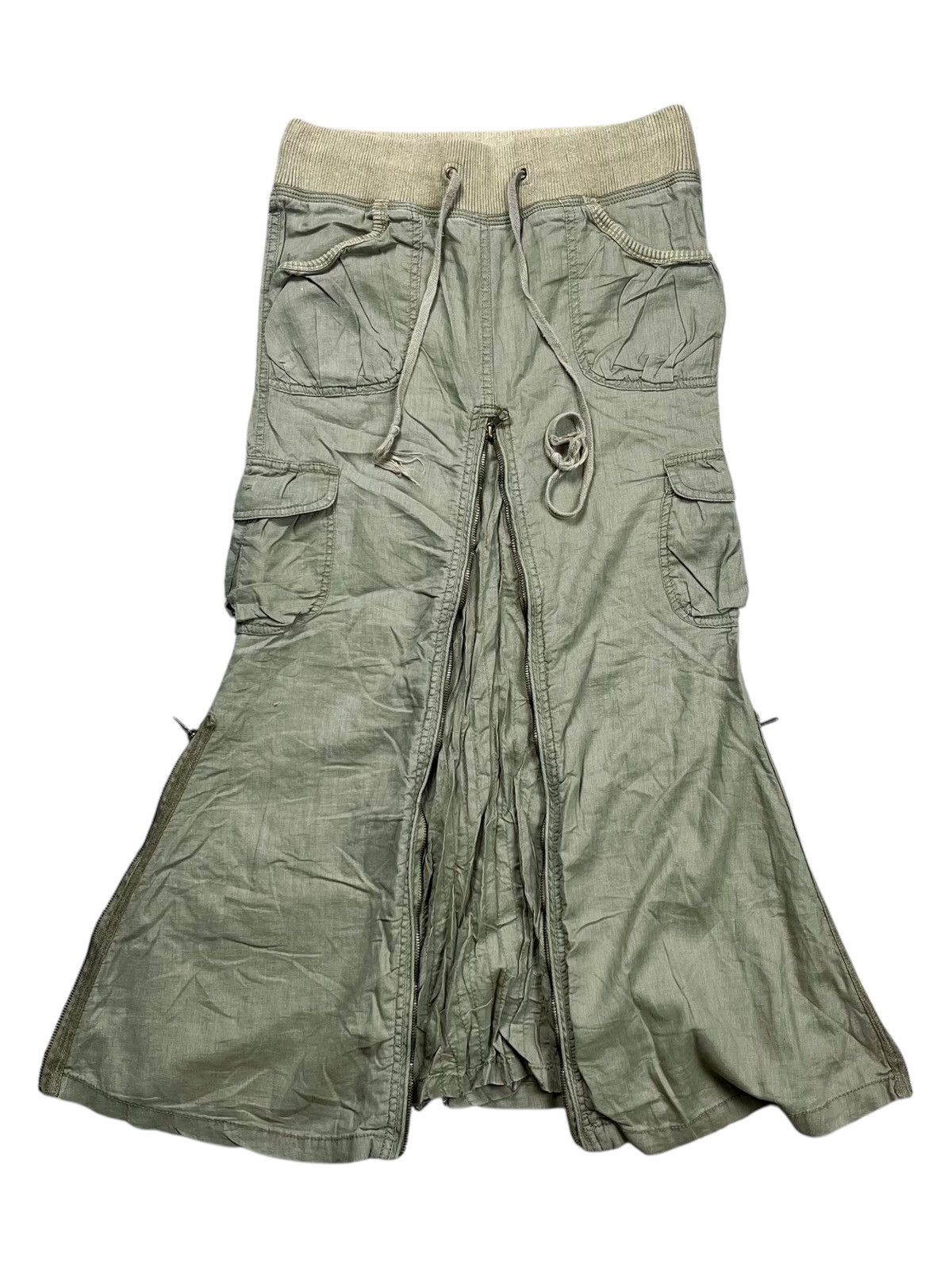 If Six Was Nine 2000s GOA - Multizpper Parachute Cargo Skirt Size 29" - 2 Thumbnail