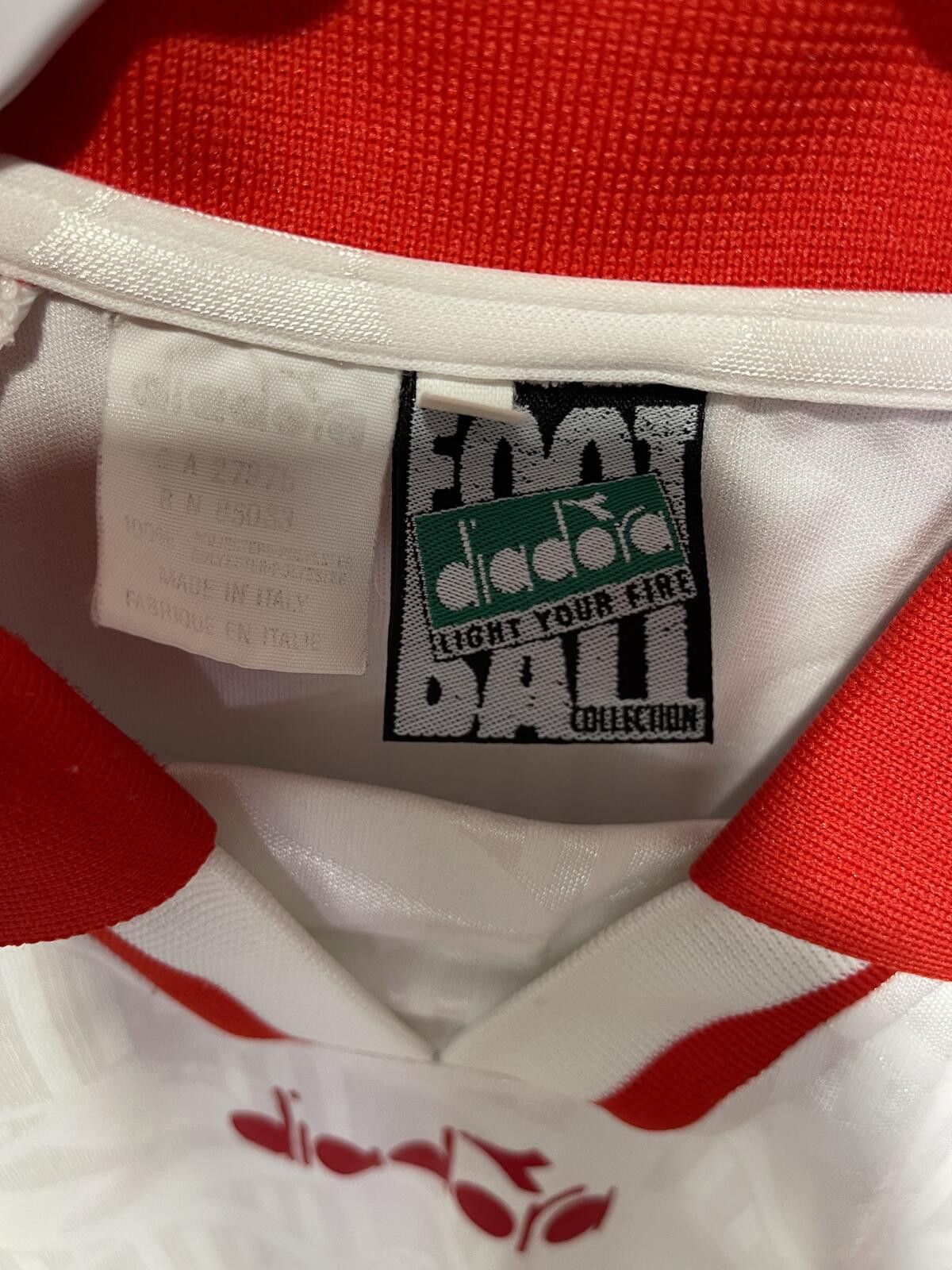 Diadora Vintage Diadora White and Red Polo Shirt Size L Size US L / EU 52-54 / 3 - 4 Thumbnail