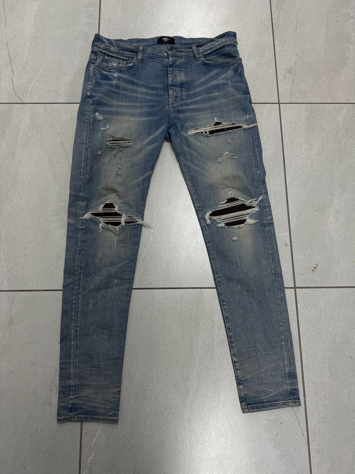 Pre-owned Amiri Brown Patch In Blue