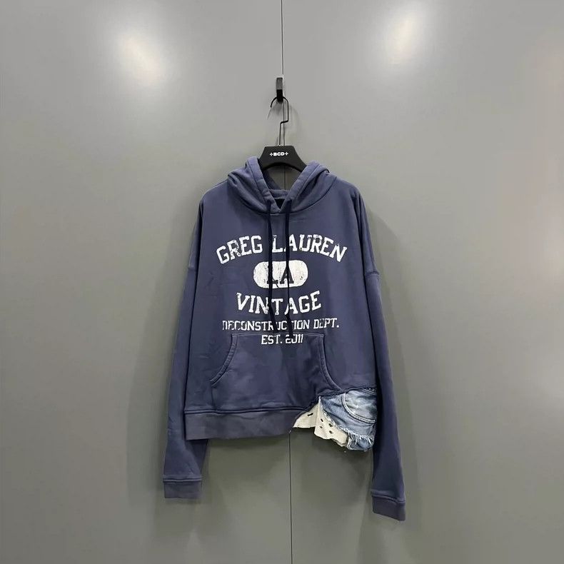 greg lauren size 4Washed vintage patchwork hoodie size 4/br